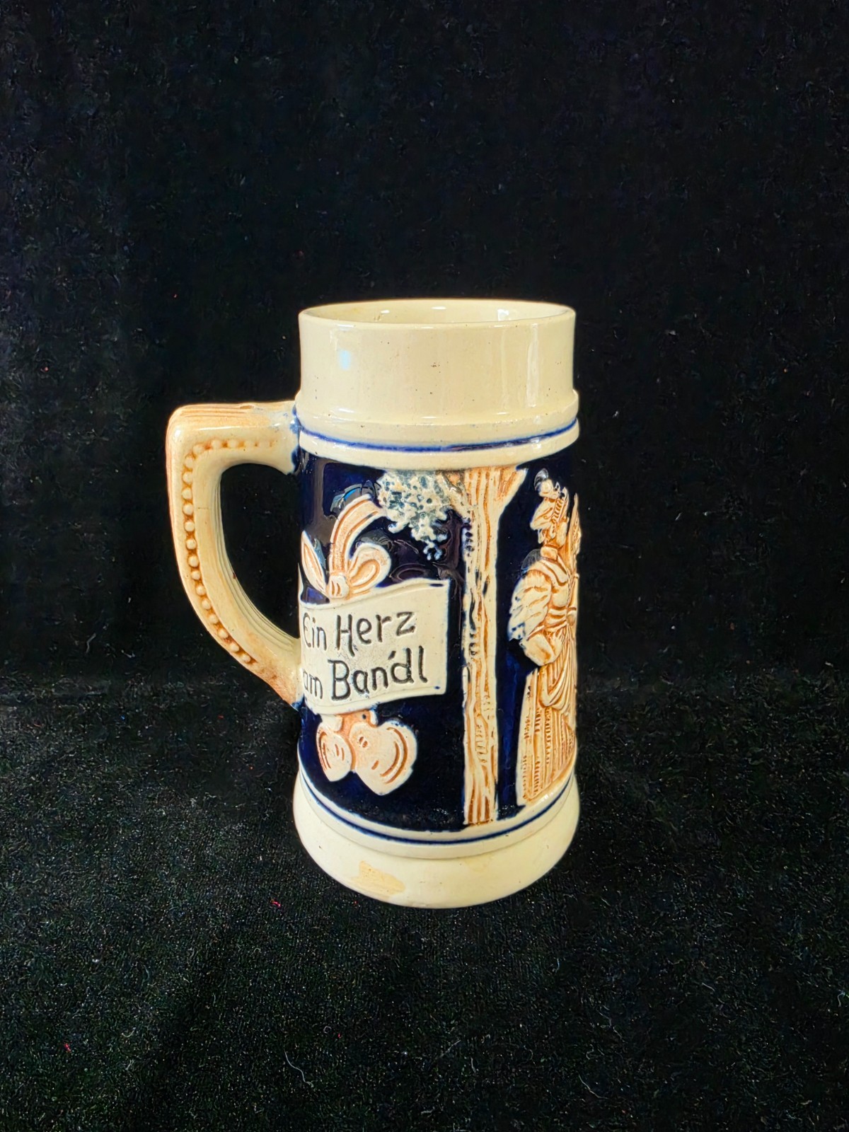 Vintage Western Germany Ceramic Beer Stein Mug | Mariandl Du Hast Ein Herz Am Ba