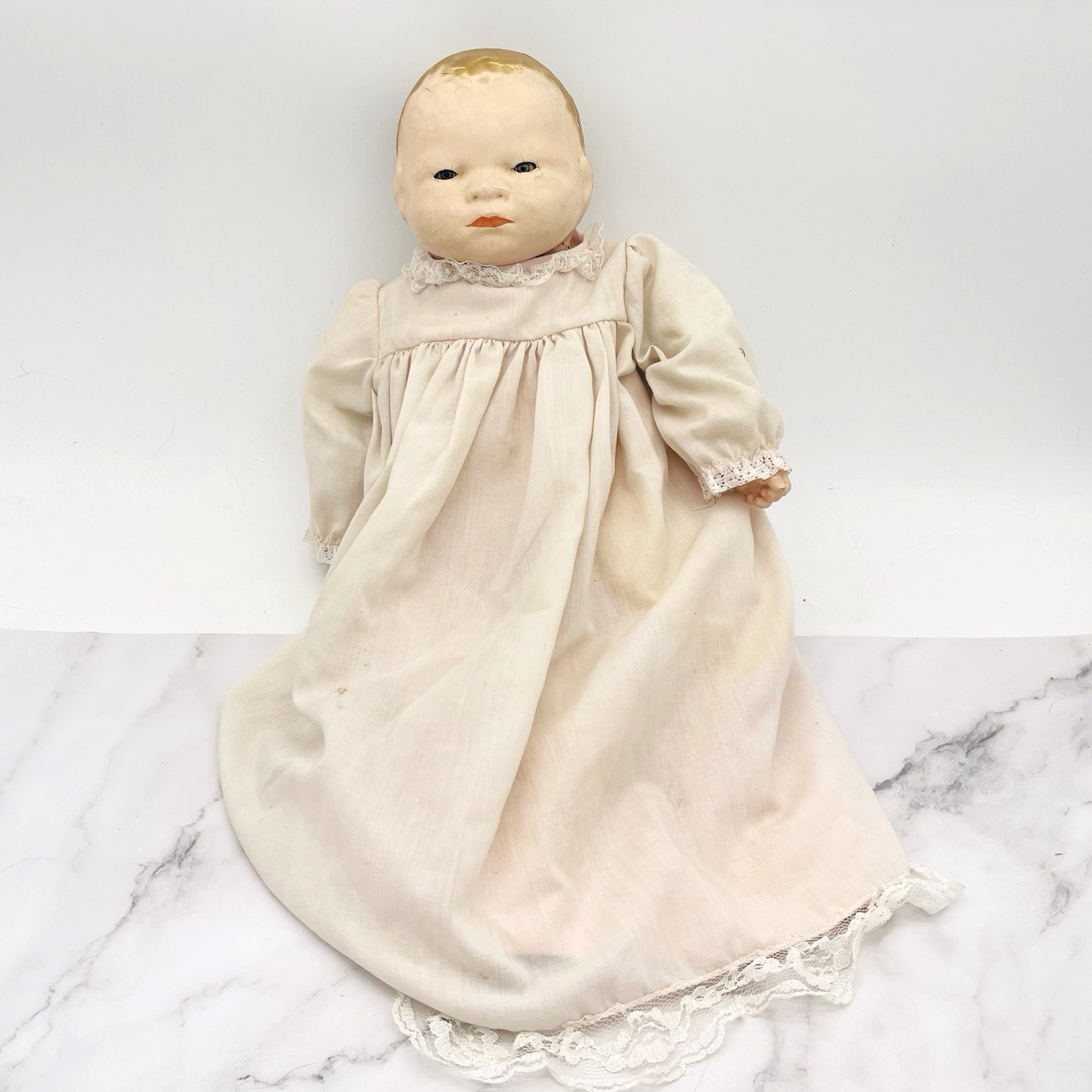 Atq Doll Sewn on Composite Head & Hands - Cloth Body Creepy Scary Halloween 15\