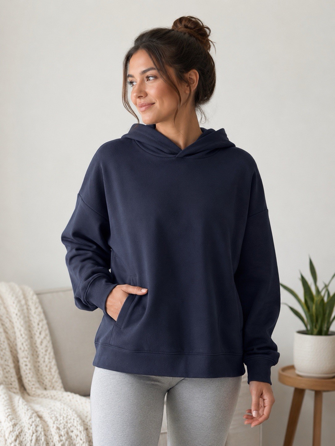 Lole Womens Mindset Soft Navy Blue Casual Travel Hoodie Sweatshirt, L Lole Womens Mindset Soft Navy Blue Casual Travel Hoodie Sweatshirt, L
