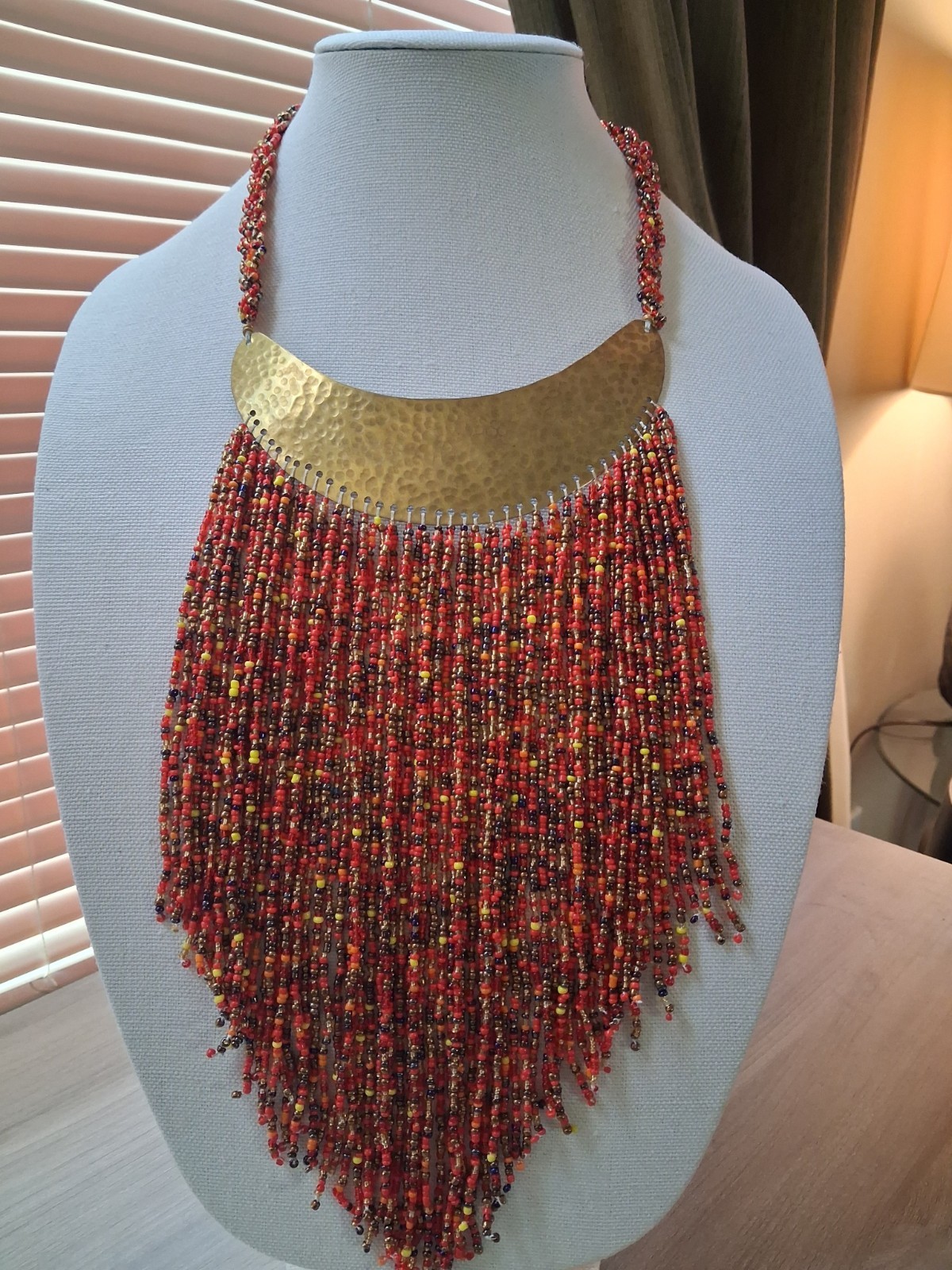 Stunning bib necklace with signature \