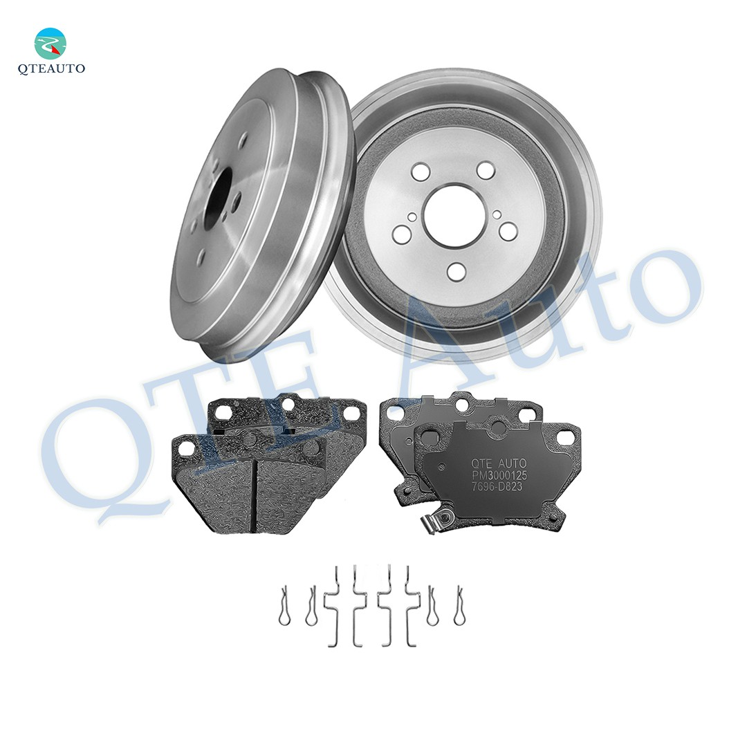 Set of 6 Rear 242mm Brake Drum-Ceramic Brake Pad Kit For 2000-2005 Toyota Celica