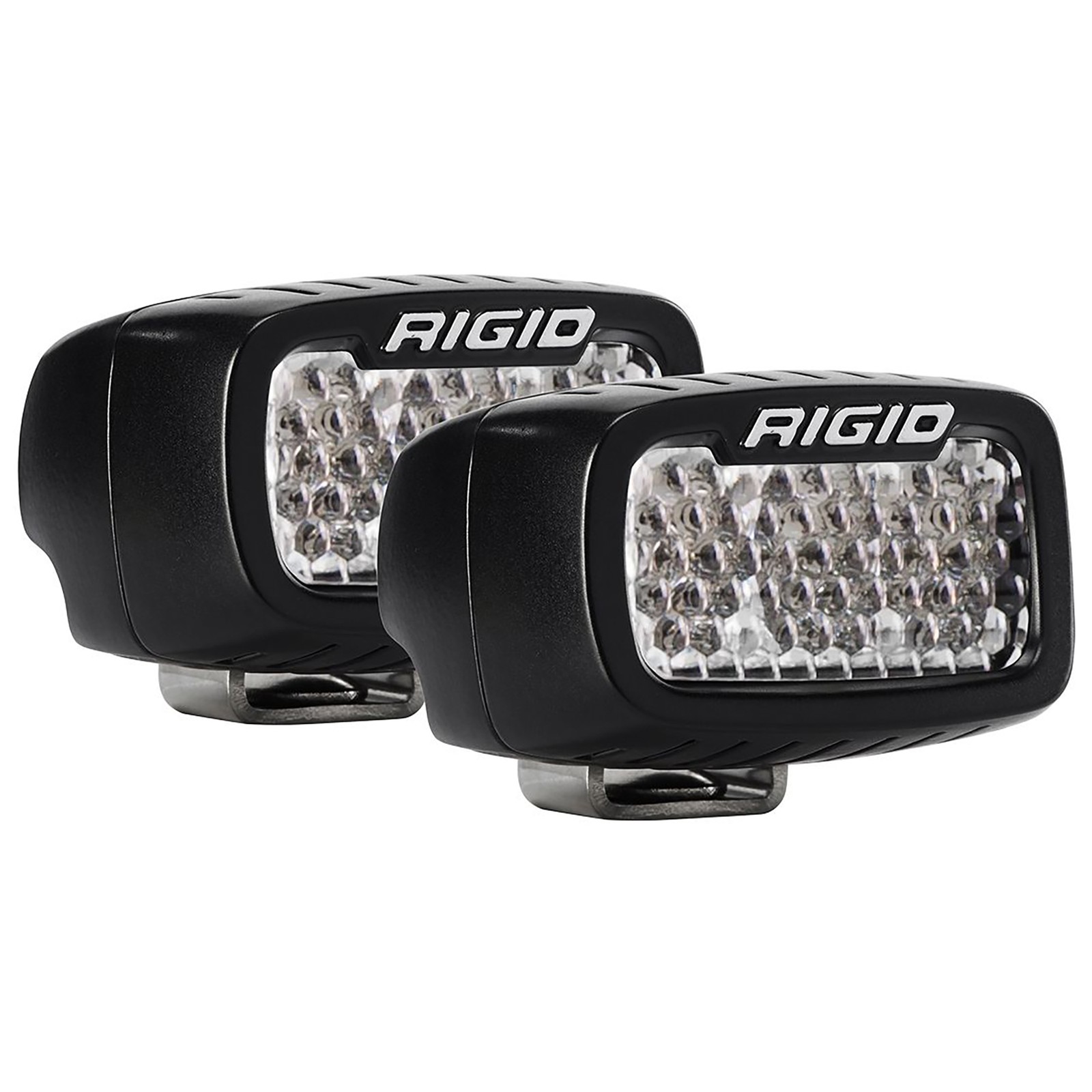 Rigid 980003 SR-M Series PRO White Rectangle LED Lights Pair Kit Black Aluminum