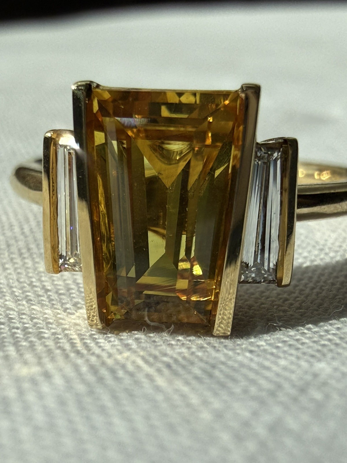 Custom ARTEMER 2.30ct Orange Parti Sapphire Engagement Ring 18k Rose Gold