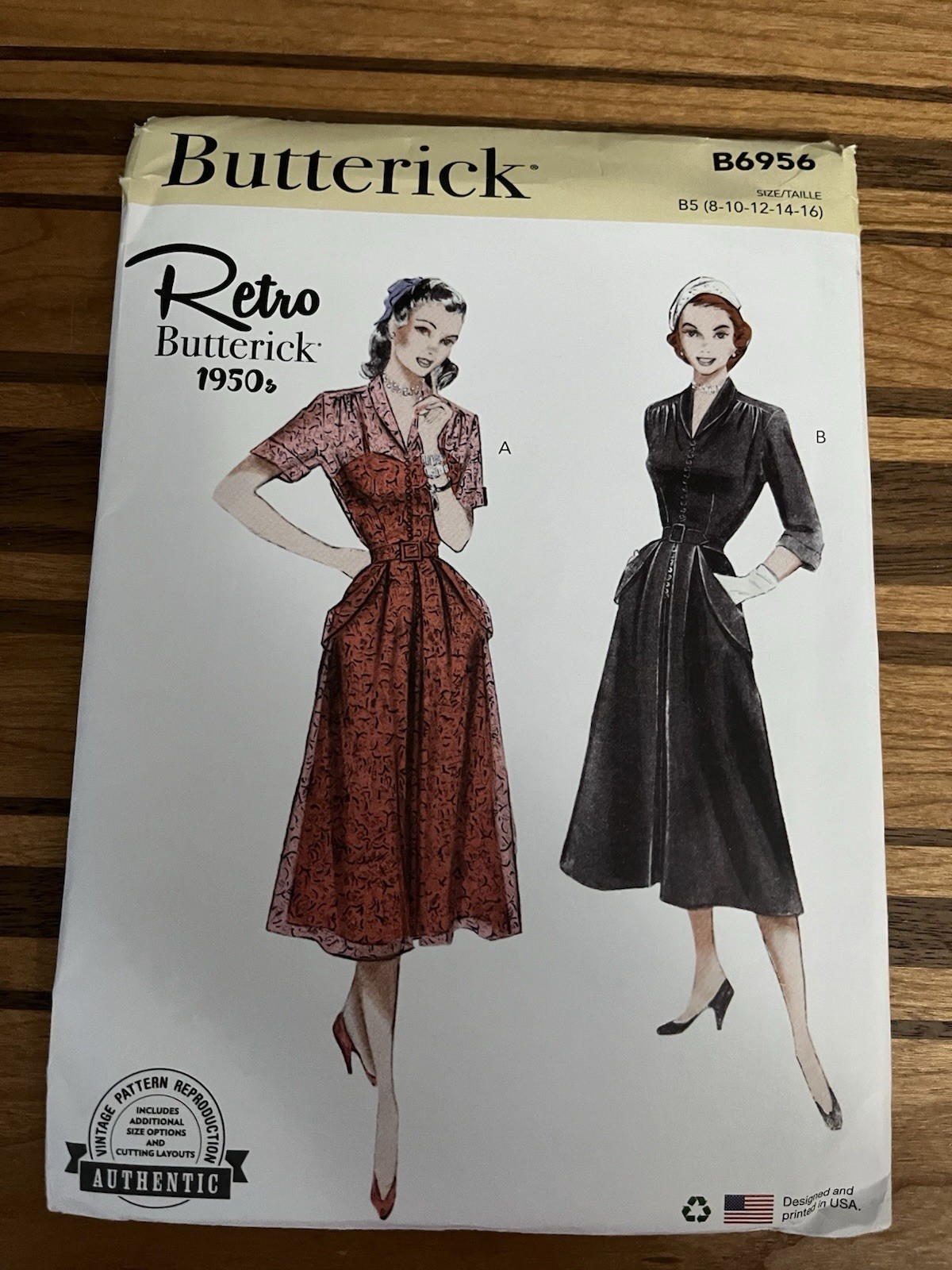 Butterick Retro 1950's B6956 B5 (8-10-10-14-16) NEW 