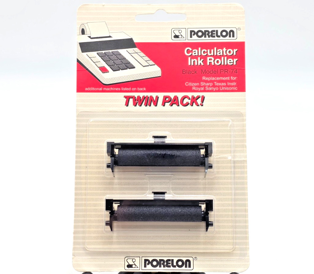 Porelon Calculator Ink Roller Model PR-74 Black for Citizen Sharp Texas Instr.