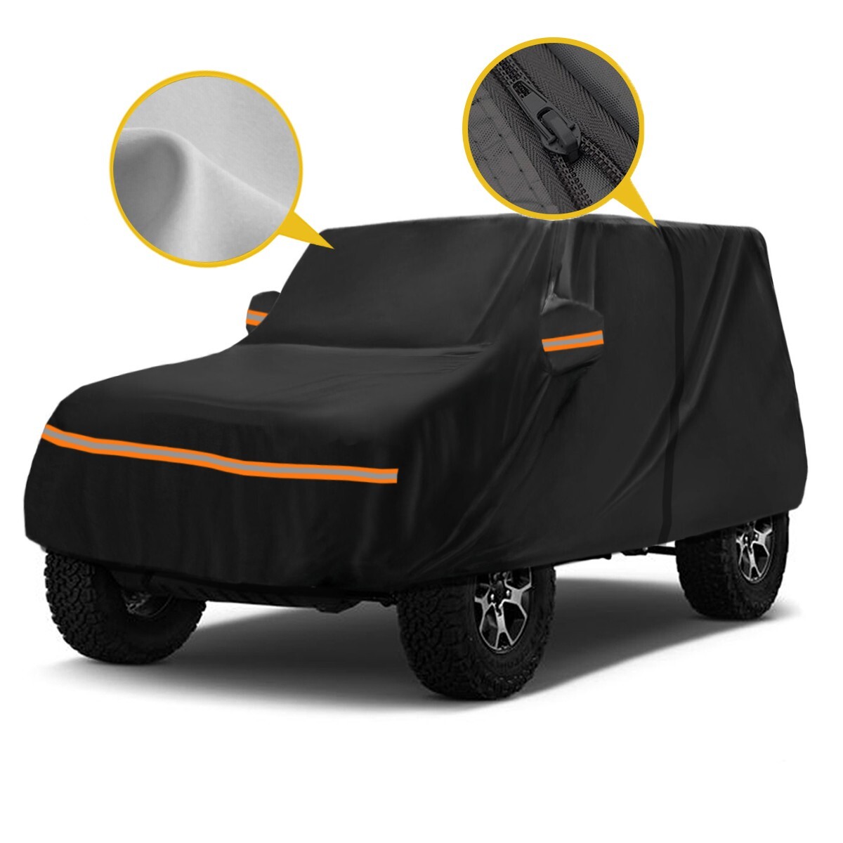 6 Layers Car Cover For 2 Door Jeep Wrangler CJ YJ TJ & JK Jeep Rain Sun Snow UV