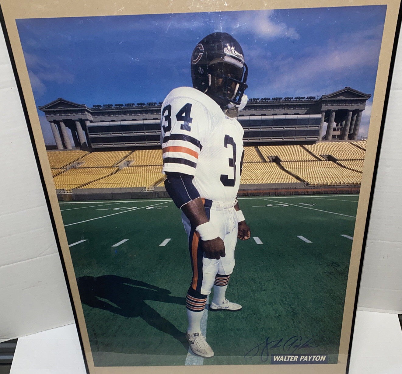 VTG 1980s WALTER PAYTON Poster Chicago Bears #34 Soldier Field KangaROOS KFC