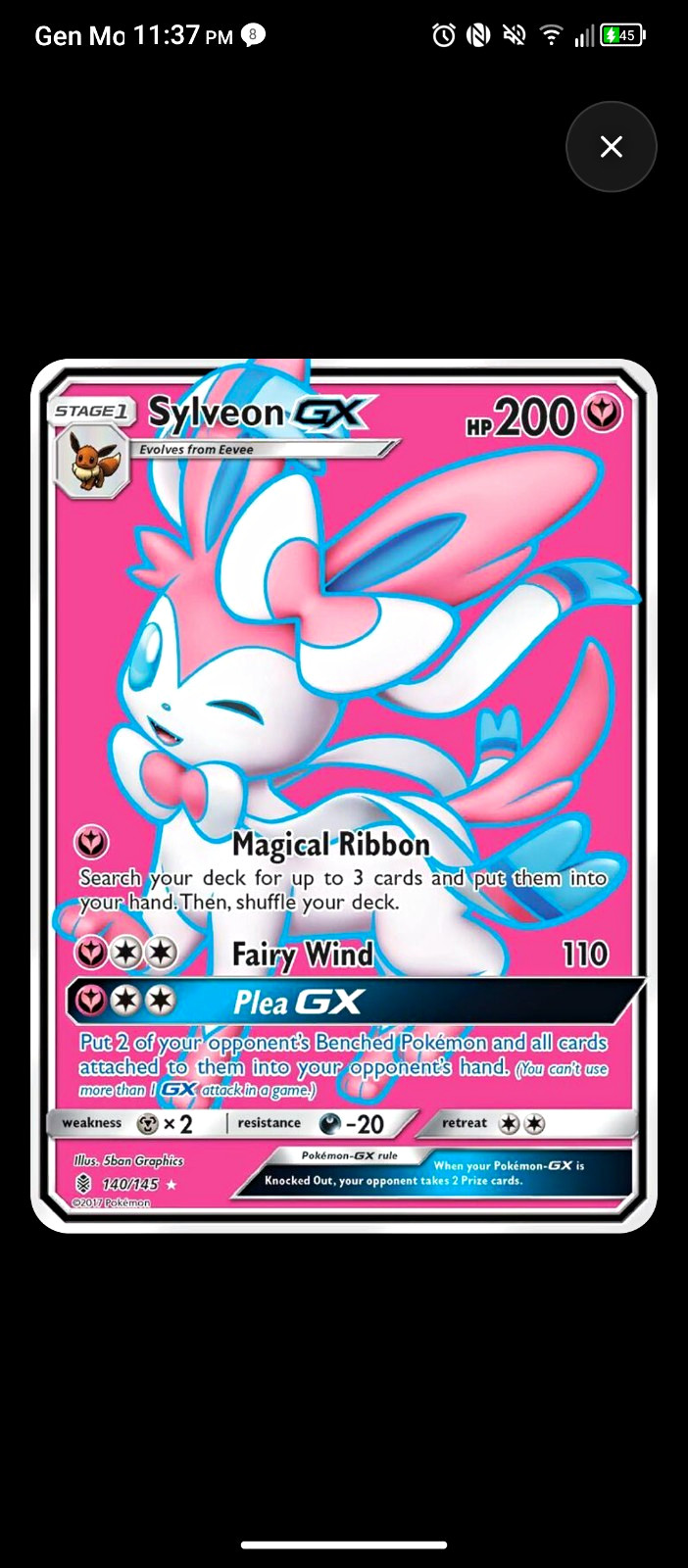 Pokemon Company Sylveon GX (Full Art) 140/145 Sm-Guardians Rising Holo Pokemon Company Sylveon GX (Full Art) 140/145 Sm-Guardians Rising Holo