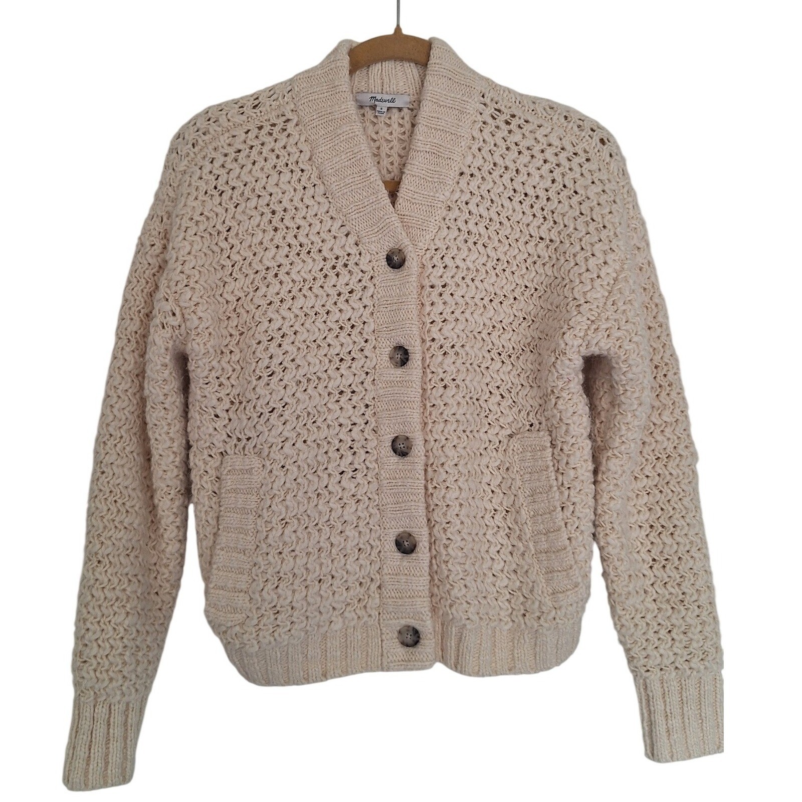 Madewell Surrey MIA Bobble Cardigan  Textured Heavy Knit size S