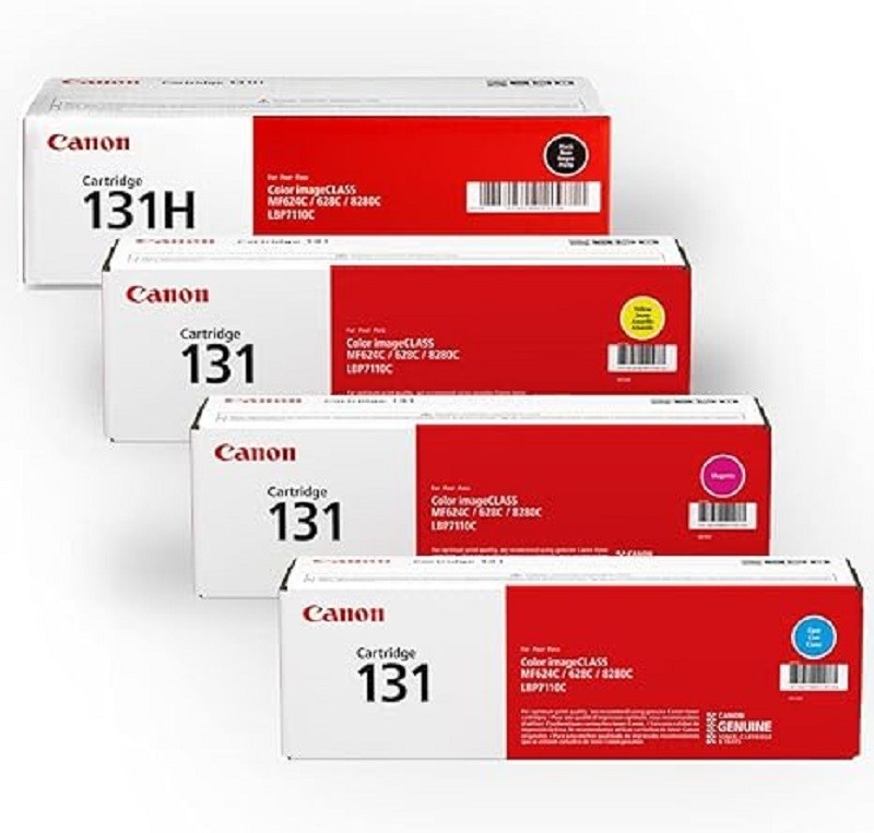 Genuine Canon 131 131H Toner Set Black Cyan Magenta Yellow CMYK