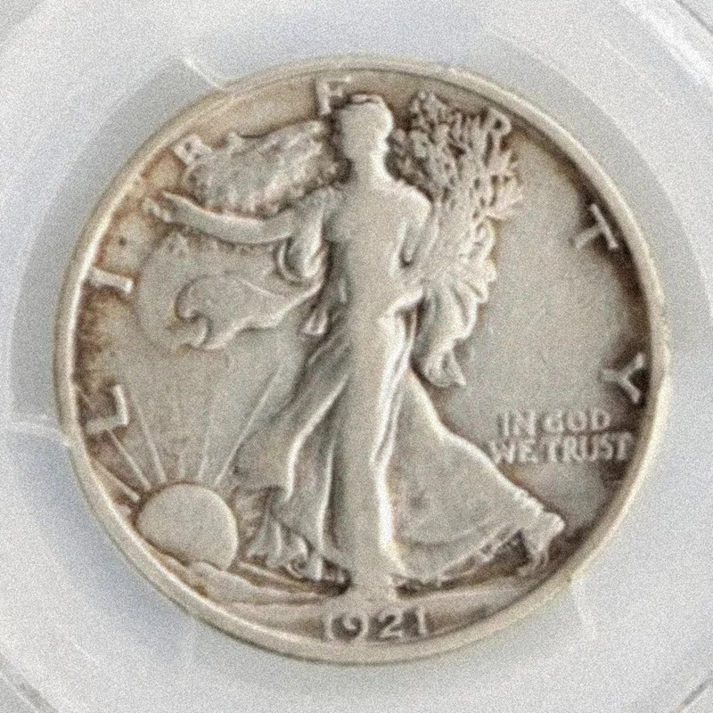 1921-D Walking Liberty Half Dol. As shown in the figure - Very Fine Condition