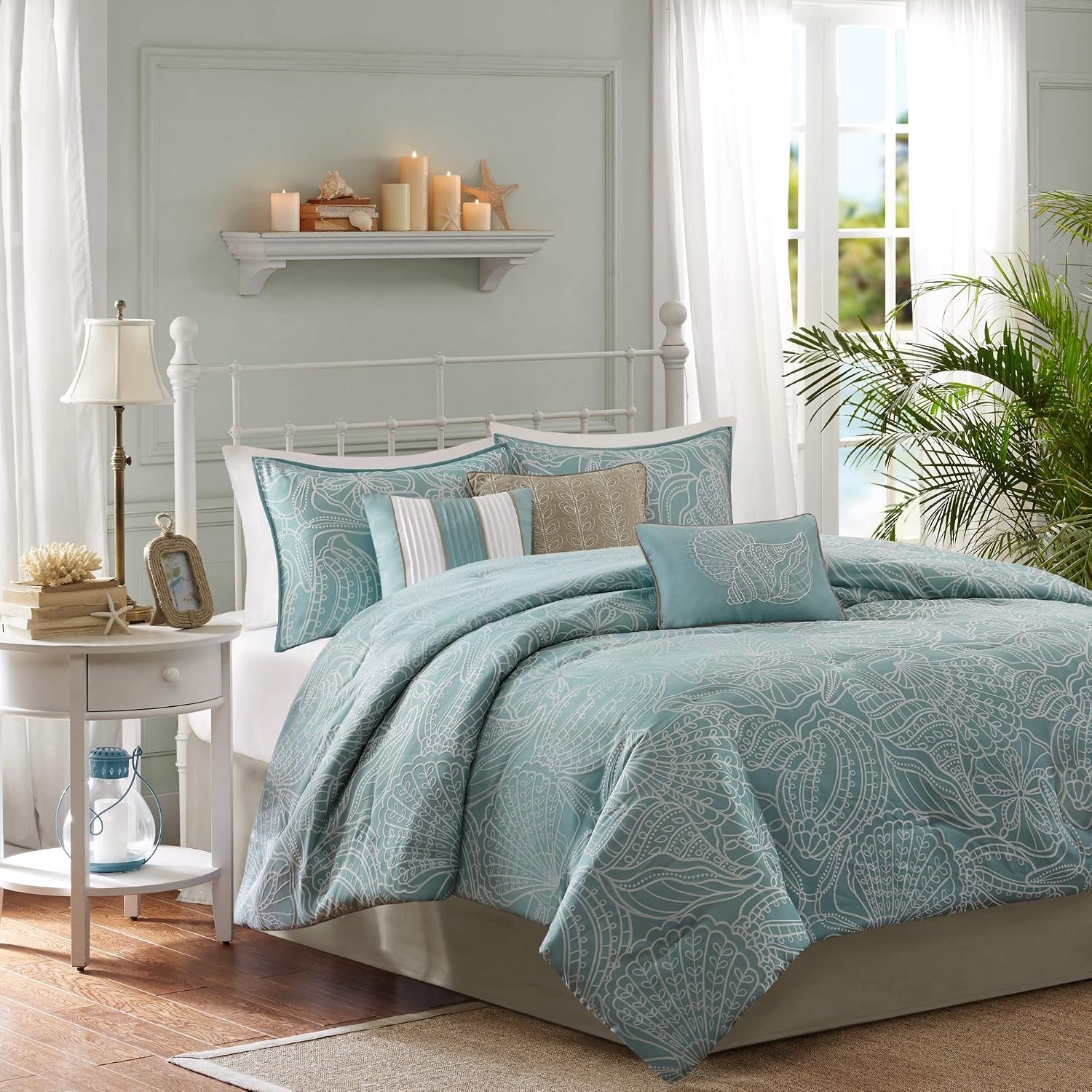 Madison Park Comforter Scenic Design Down Alternative 7 PC Comforter Set 90x90 Madison Park Comforter Scenic Design Down Alternative 7 PC Comforter Set 90x90