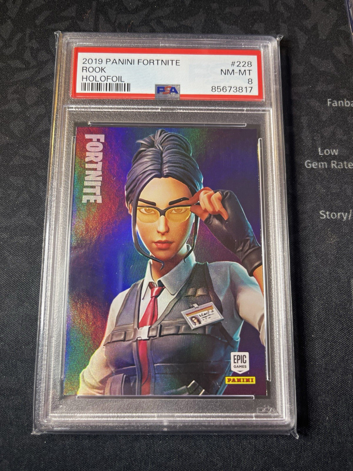 Panini 2019 Panini Fortnite Rook #228 Holofoil Parallel PSA 8 Graded Card Panini 2019 Panini Fortnite Rook #228 Holofoil Parallel PSA 8 Graded Card