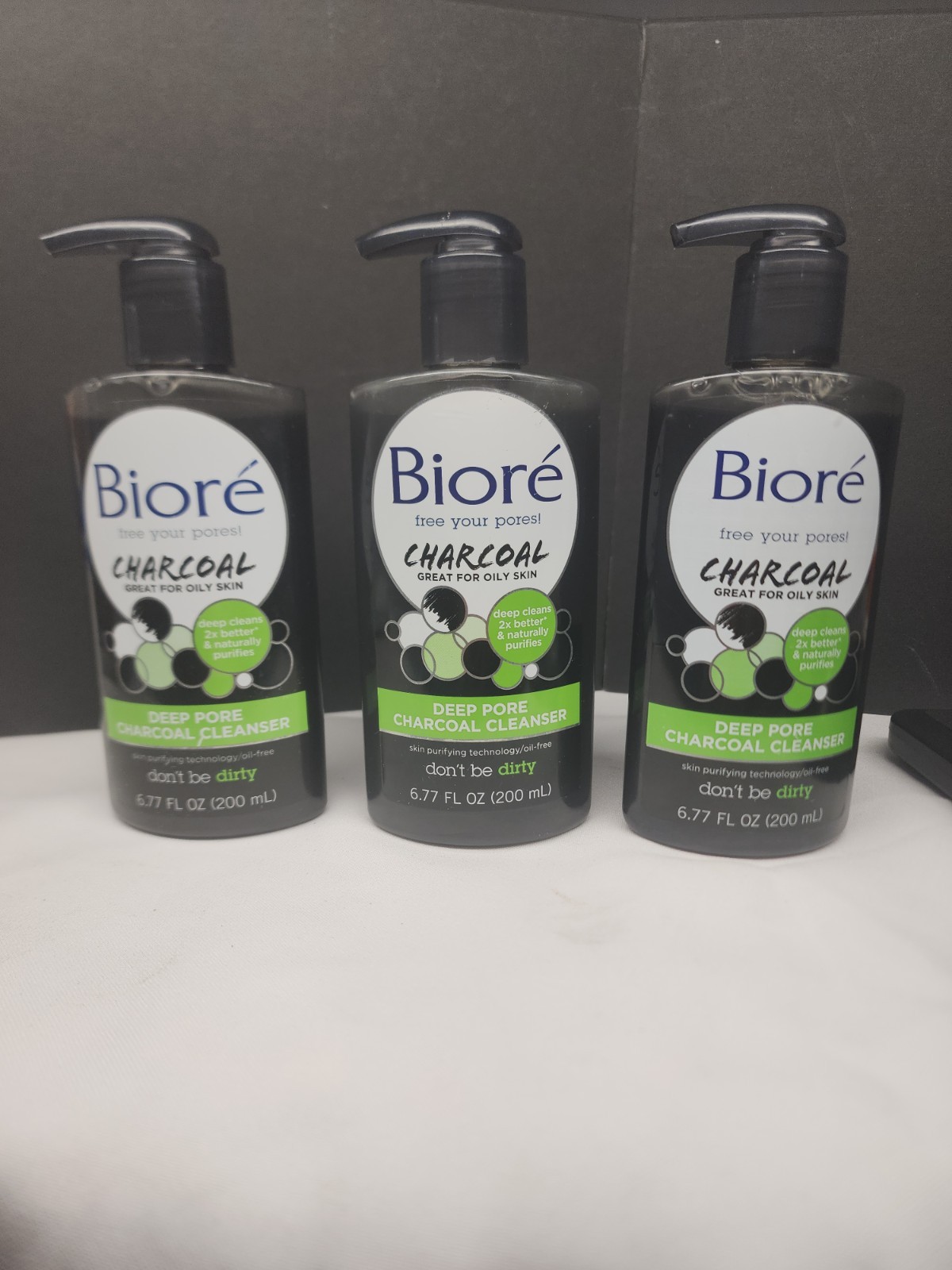 3 Bottles: Biore Deep Pore Charcoal Cleanser for Oily Skin, 6.77 fl oz 3 Bottles: Biore Deep Pore Charcoal Cleanser for Oily Skin, 6.77 fl oz