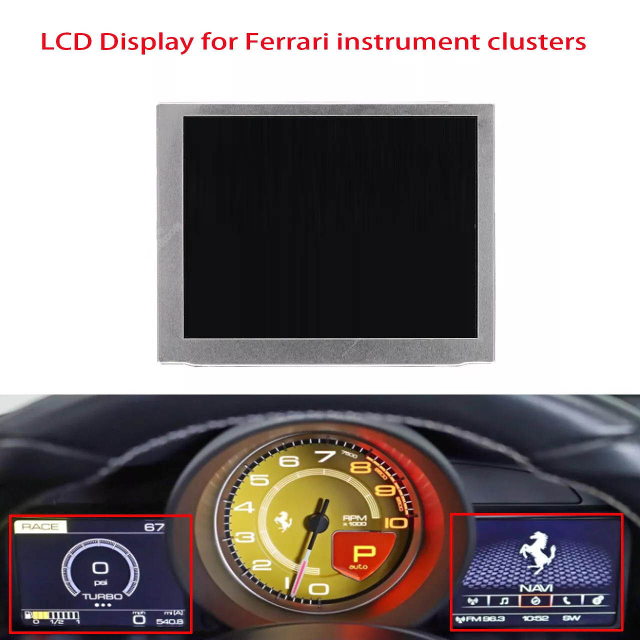 Ferrari 488 Spider 2016-2020 Lcd Screen Display Speedo Instrument Cluster Dash