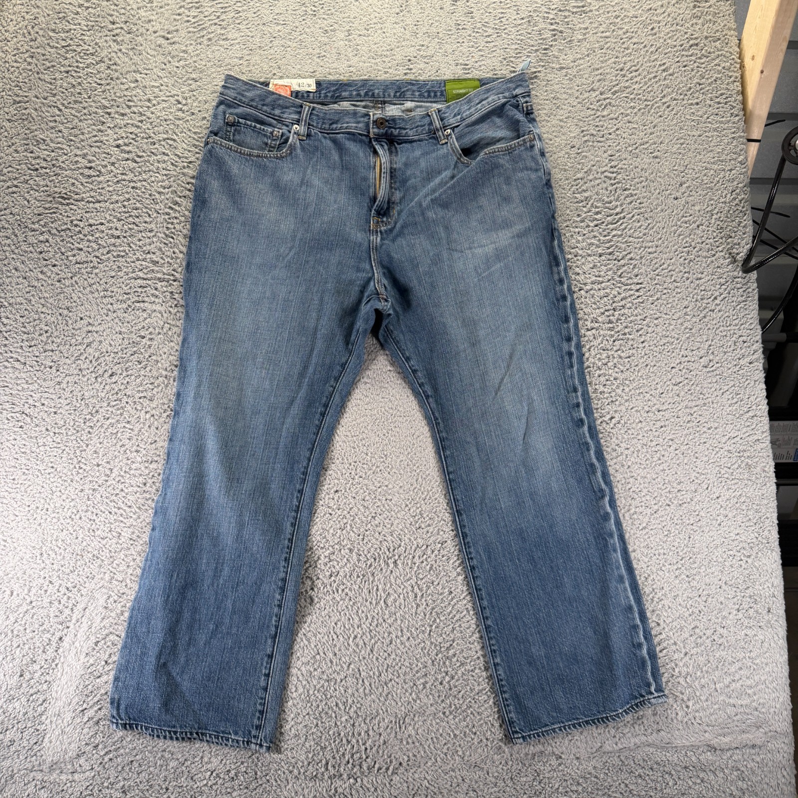 Vintage Gap 1969 Jeans Mens 42x30 Blue Cotton Denim Straight Leg Workwear Faded