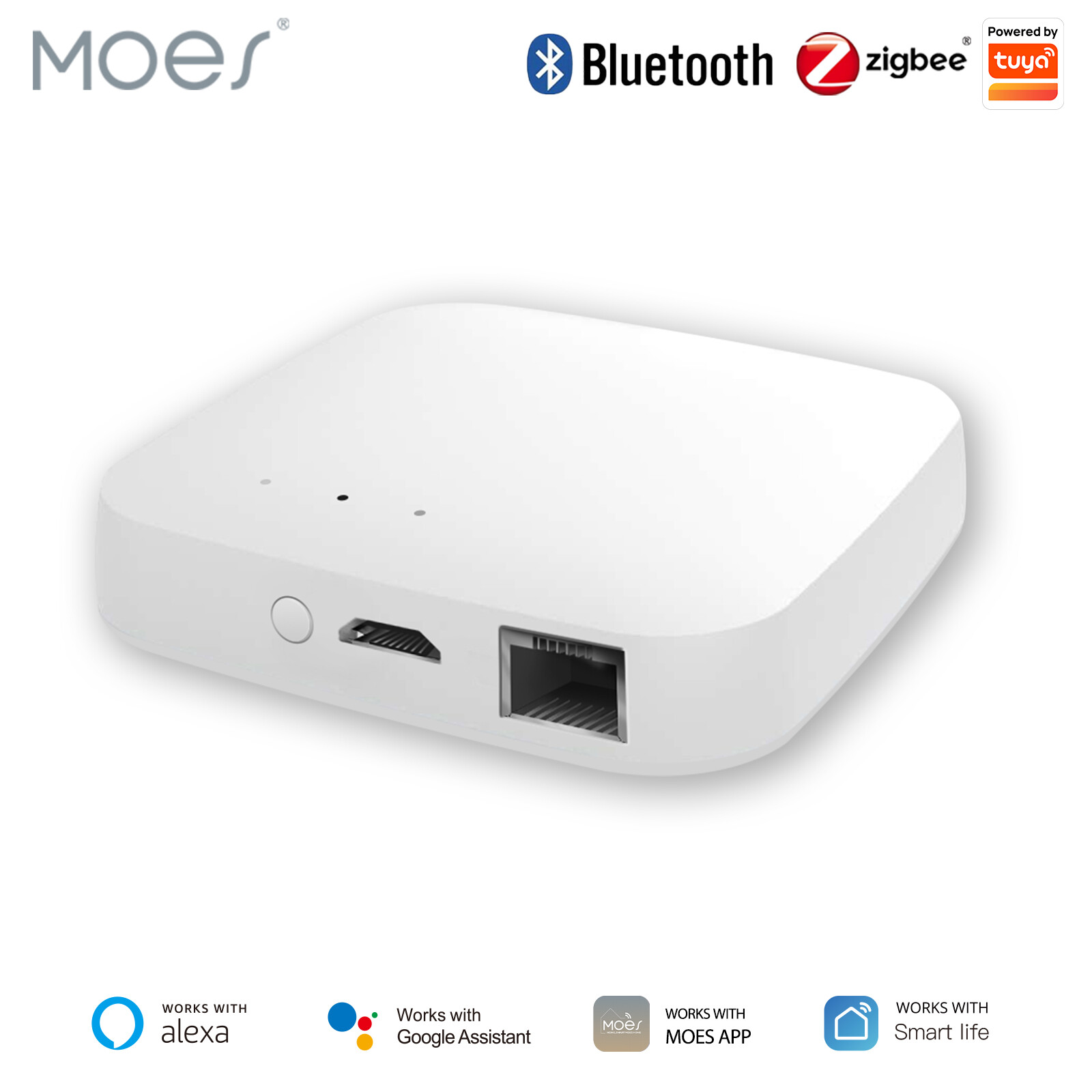 MOES Tuya Smart Multi-Mode Wired Hub ZigBee Bluetooth Mesh Gateway App Remote