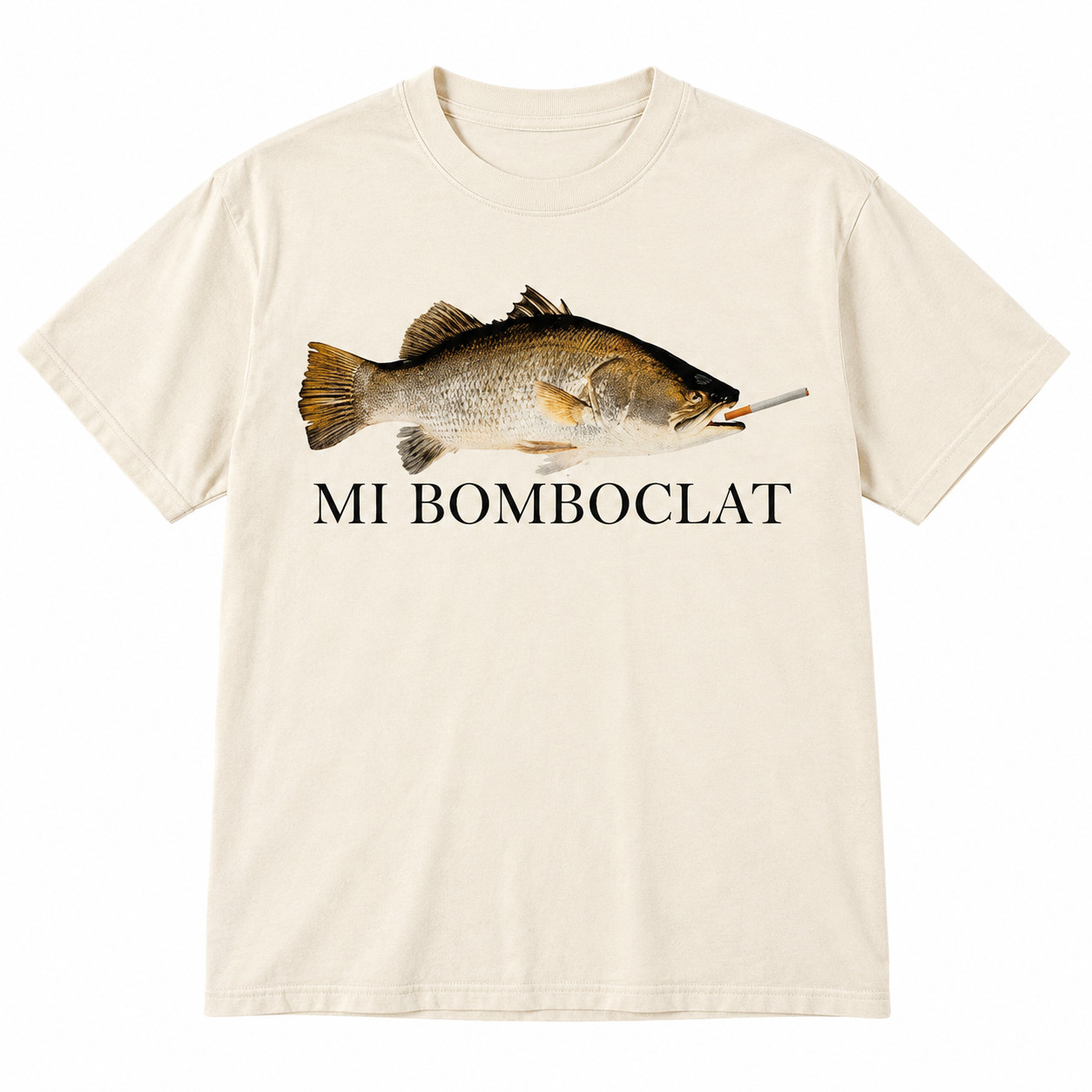 Mi Bomboclat Fish Shirt Funny Meme Vintage Y2K Brainrot Fishing Graphic T-Shirt