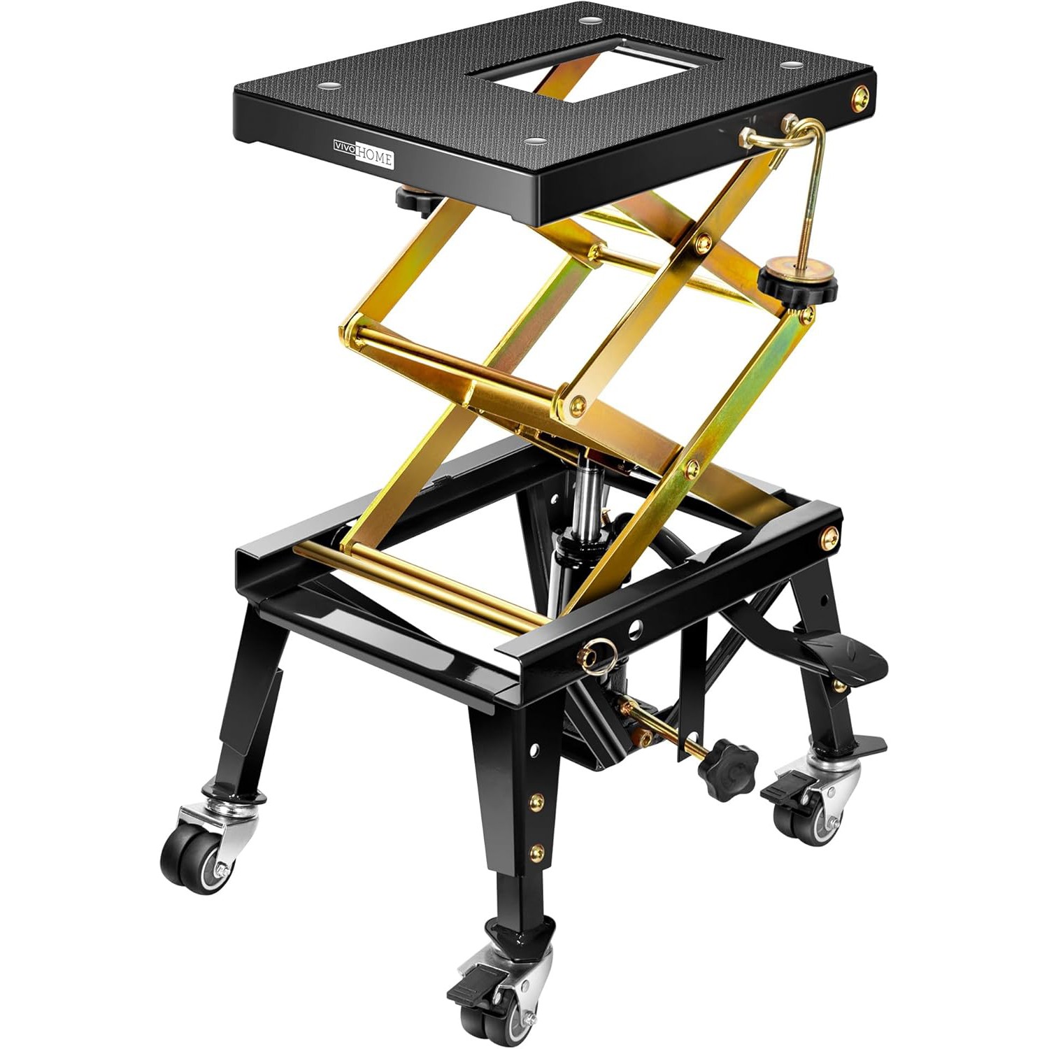 Motorcycle Hydraulic Lift Jack 350lb ATV Dirt Bike Hoist Stand Table w/ Casters