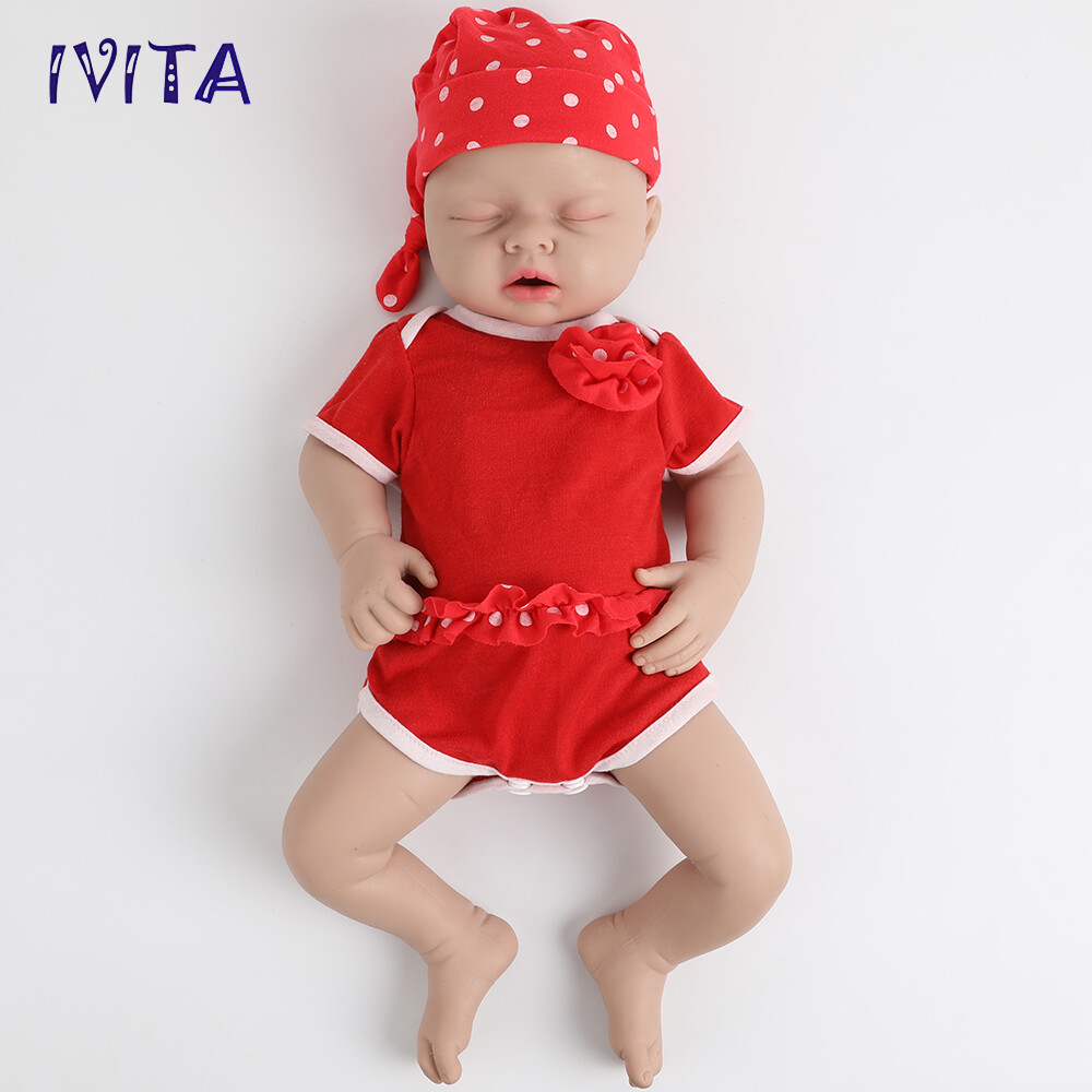 Lifelike Sleeping Pretty Girl 20\'\'Silicone Reborn Infant Doll Like A Real Baby