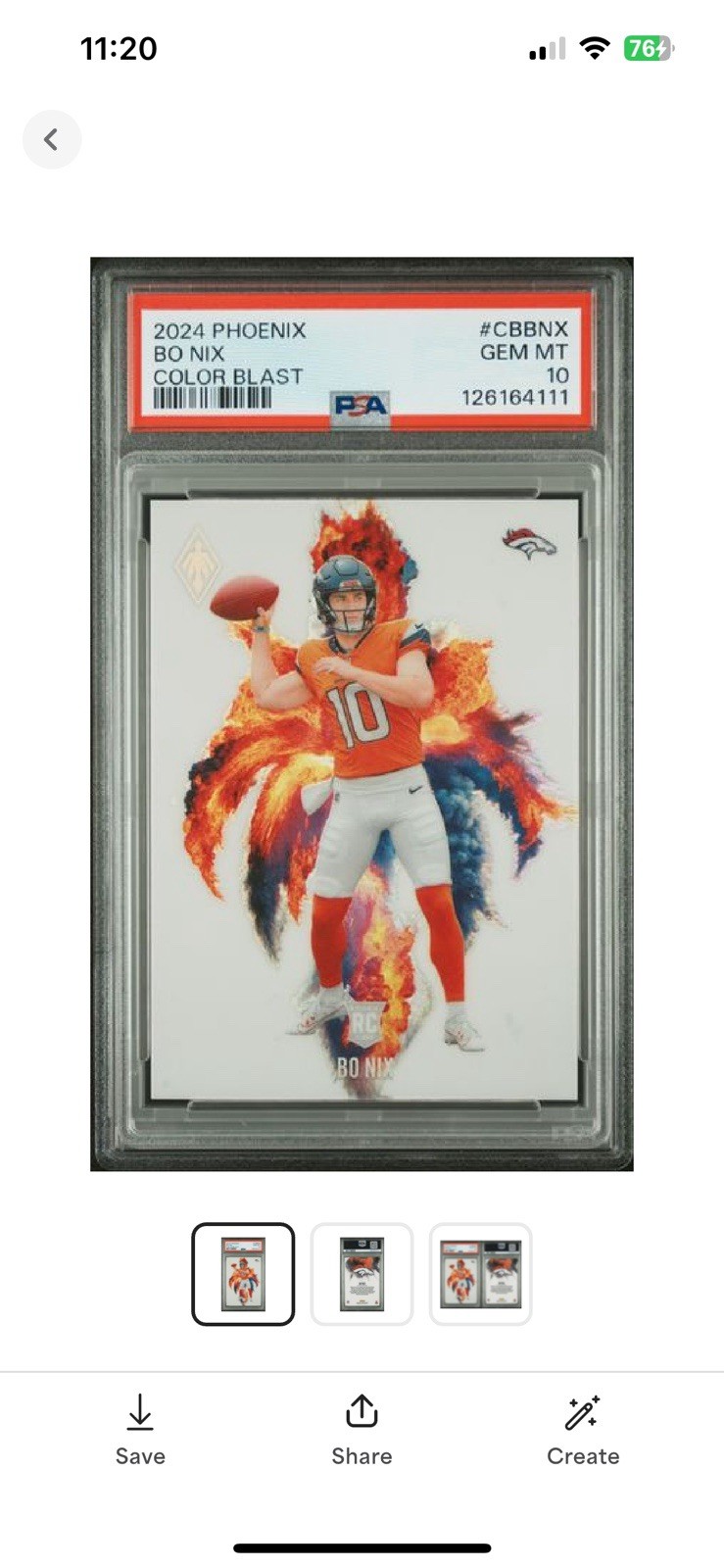 Panini 2024 Phoenix Color Blast Bo Nix RC Insert #CB-6 Denver Broncos Panini 2024 Phoenix Color Blast Bo Nix RC Insert #CB-6 Denver Broncos