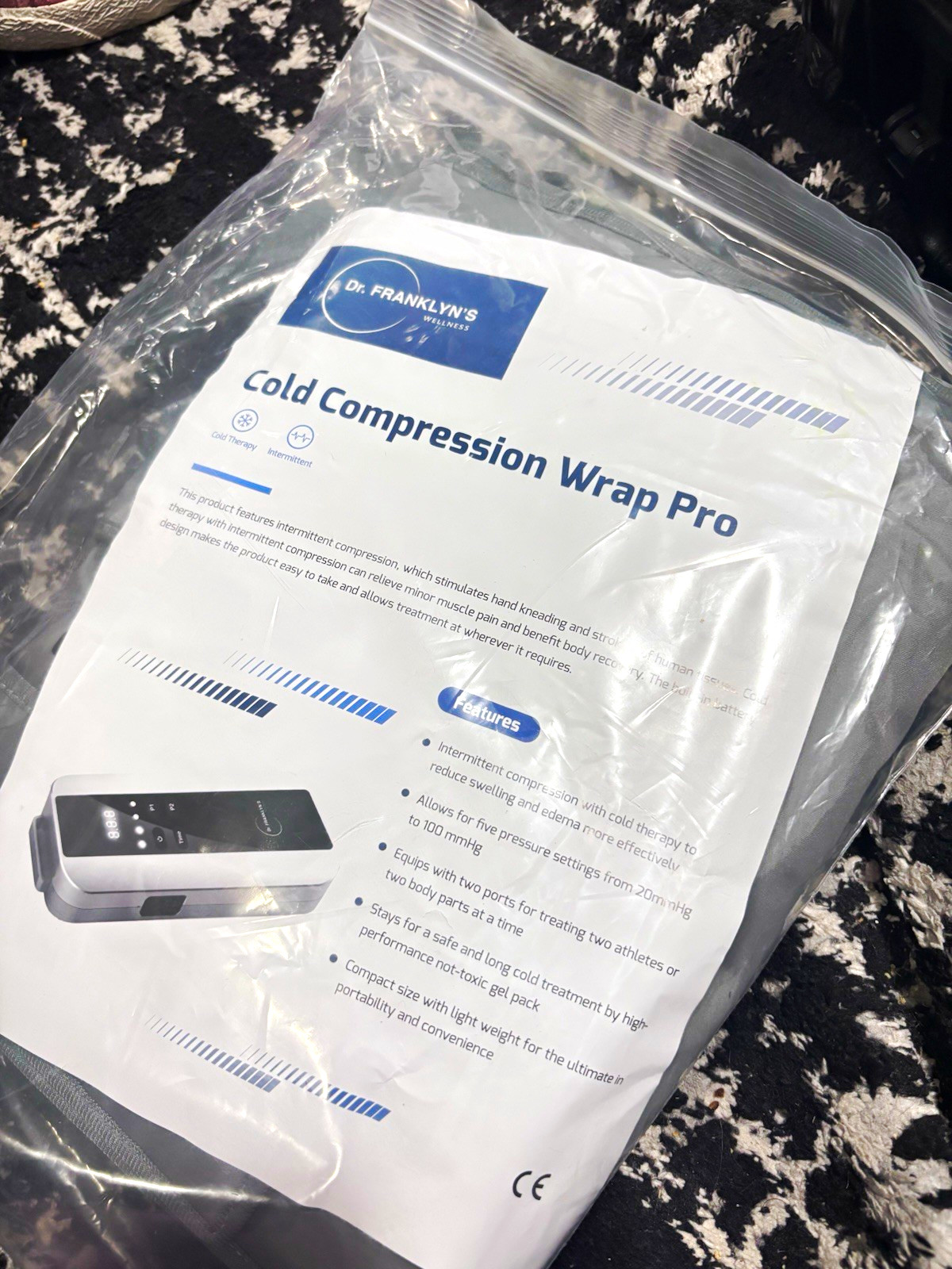 Dr. Franklyn's Cold Compression Wrap Pro Cold Wraps Pain Relief, Gray CE Dr. Franklyn's Cold Compression Wrap Pro Cold Wraps Pain Relief, Gray CE