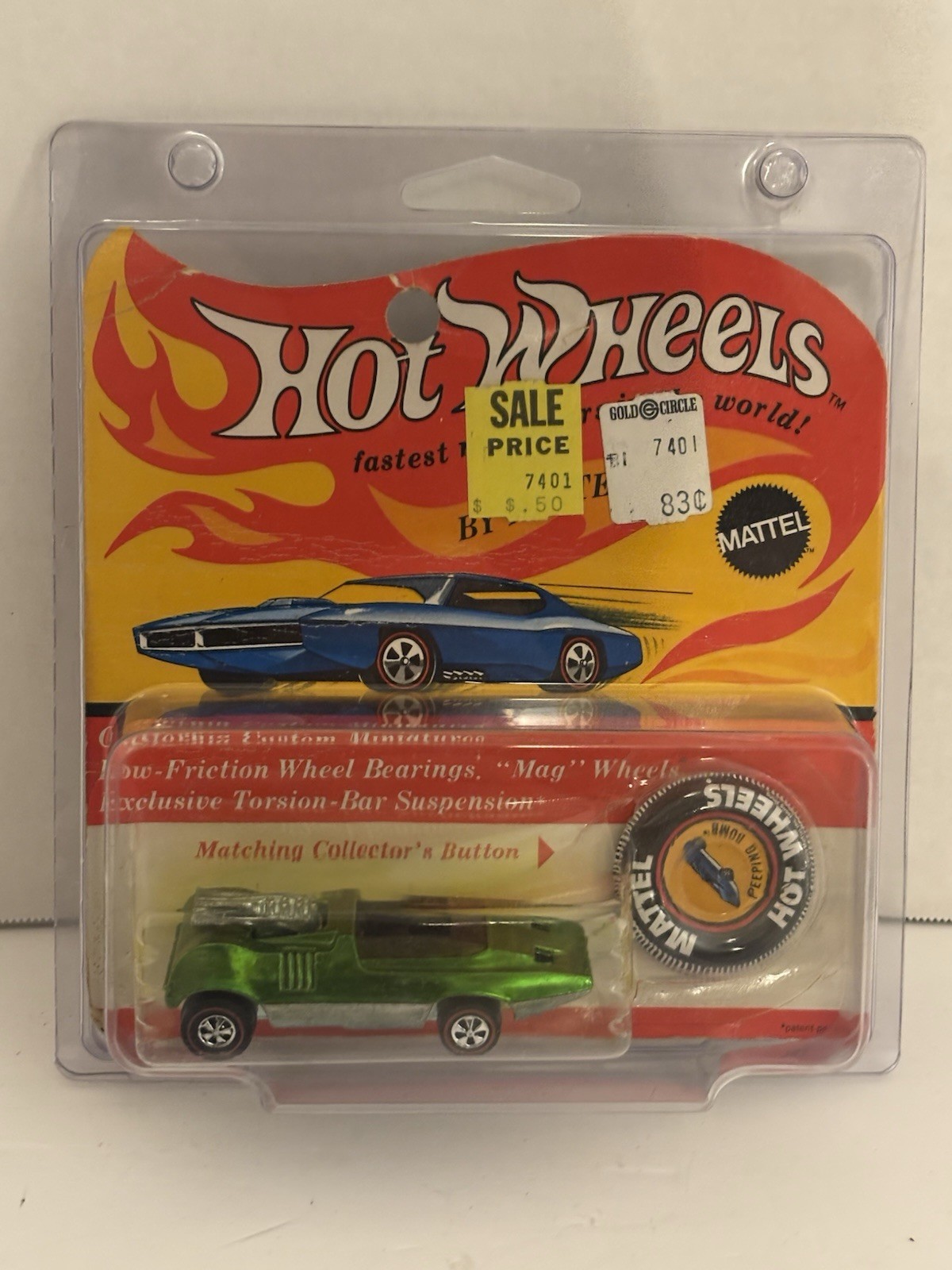 Vintage Hot Wheels Redline Peeping Bomb Light Apple Green