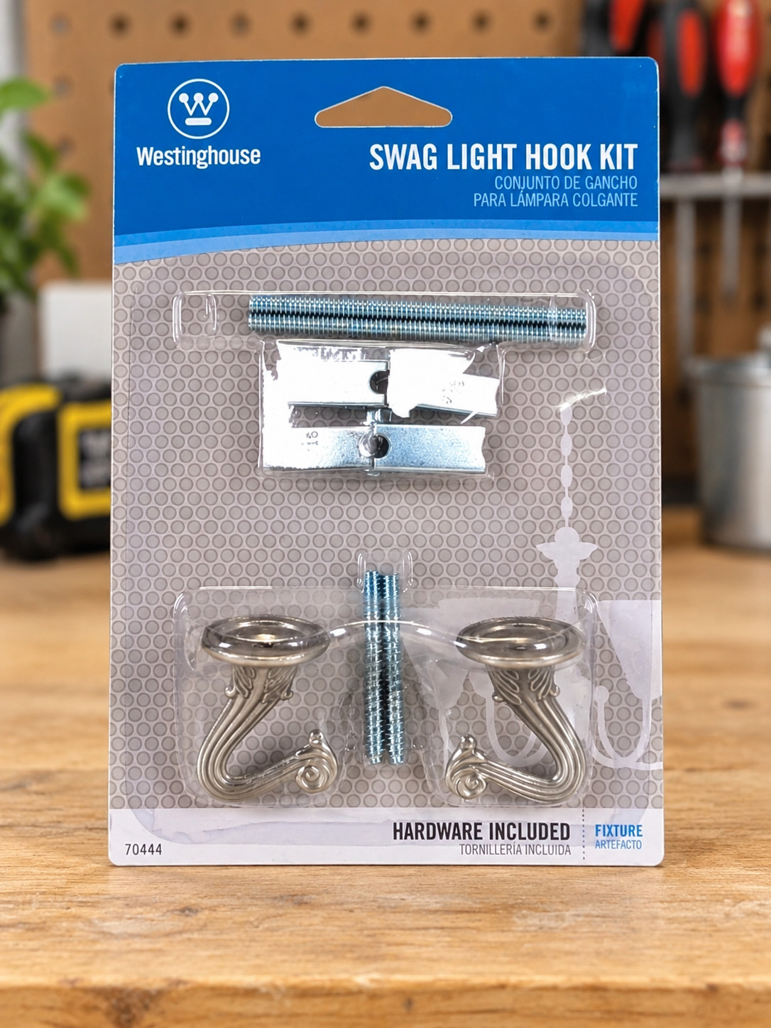 Westinghouse Brushed Pewter Hook Kit 70444 30 lbs. Capacity Swag Ceiling 1-1/2 \ Westinghouse Brushed Pewter Hook Kit 70444 30 lbs. Capacity Swag Ceiling 1-1/2 \