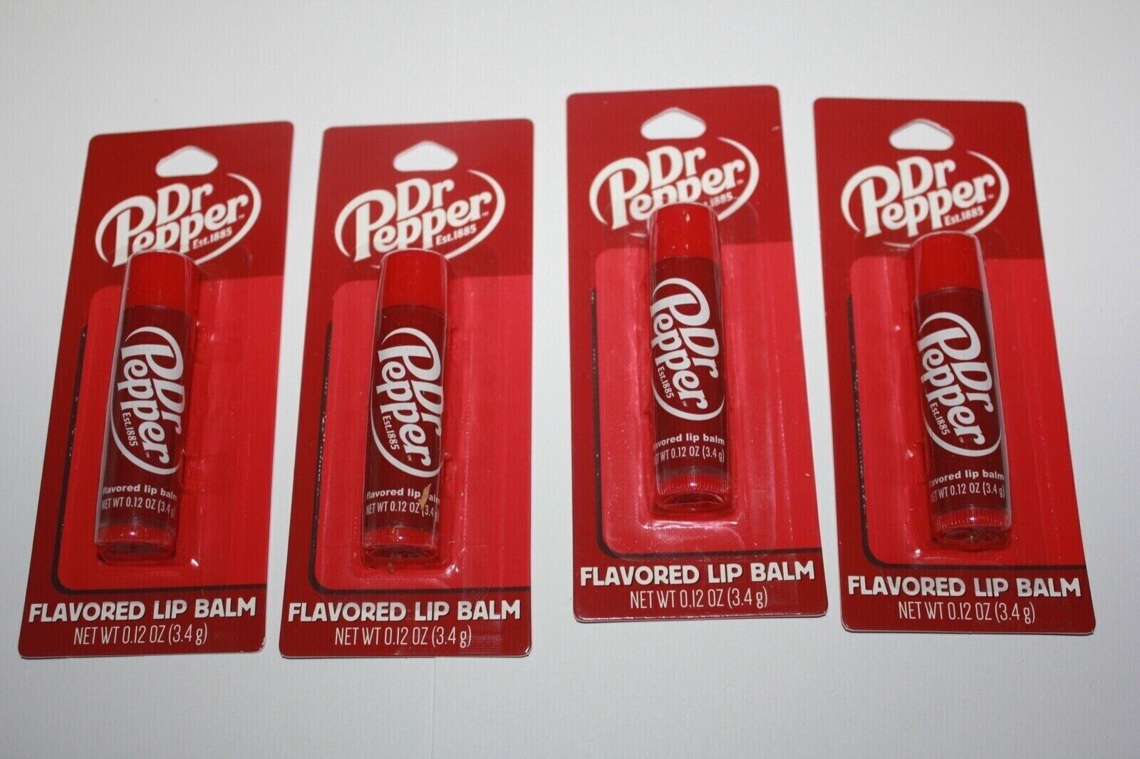 Lot (4)Taste Beauty Dr. Pepper Flavored Lip Balm CARDED BRAND NEW SEALED Lot (4)Taste Beauty Dr. Pepper Flavored Lip Balm CARDED BRAND NEW SEALED