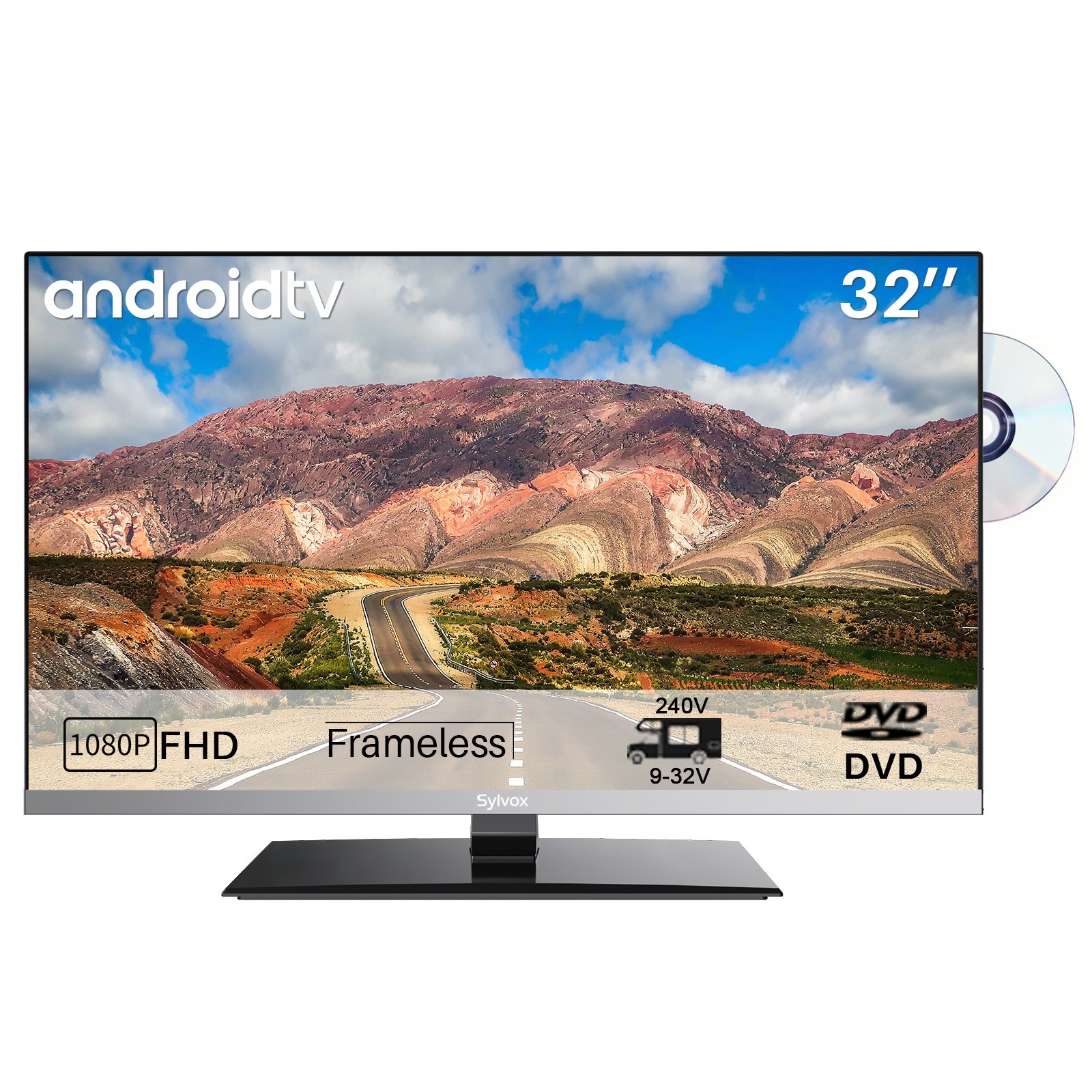 Sylvox 32'' 12V Smart RV TV Built In DVD Player 1080P smart TV for Campervan Sylvox 32'' 12V Smart RV TV Built In DVD Player 1080P smart TV for Campervan