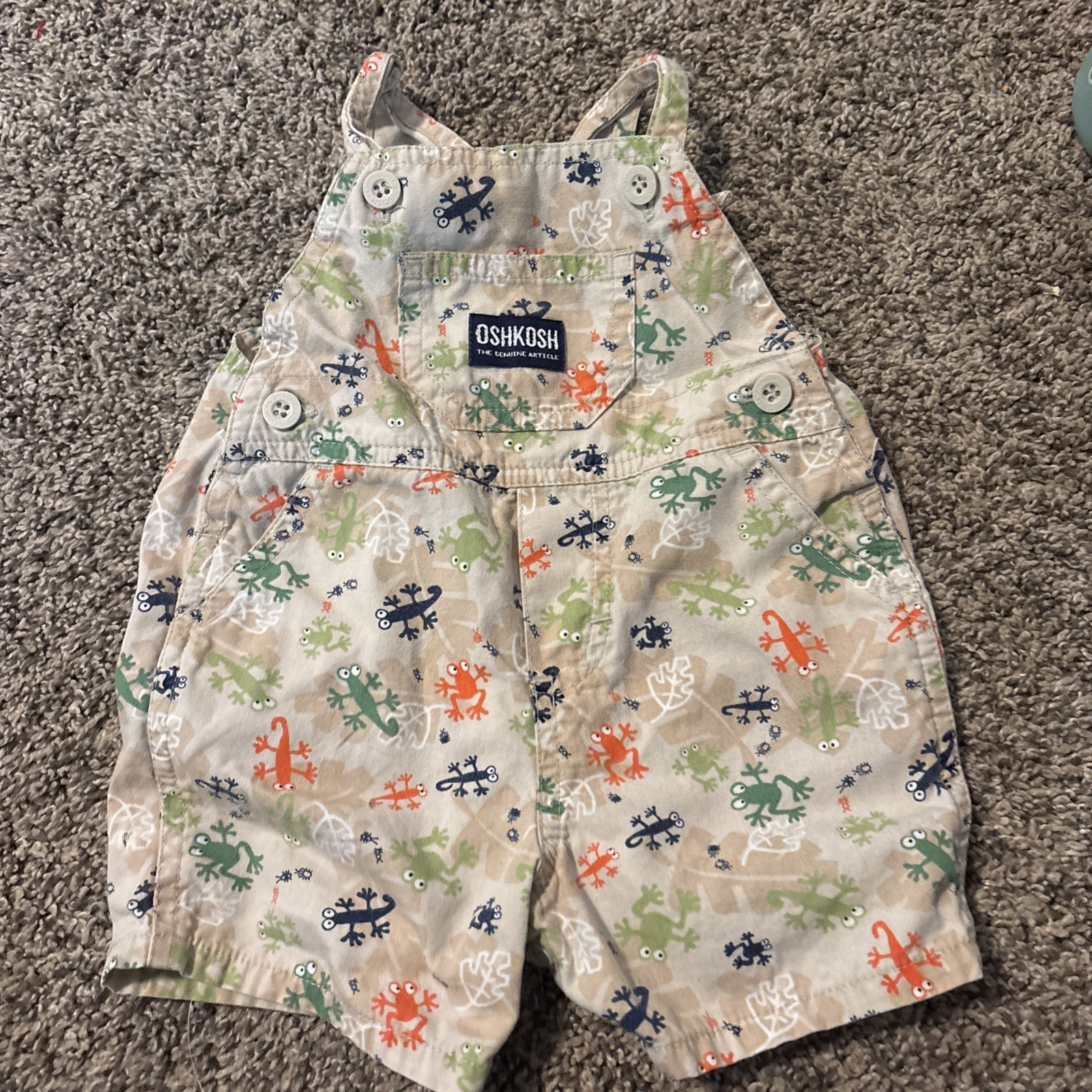 Vintage OshKosh Lizard Overalls, Baby Boy 0-3M