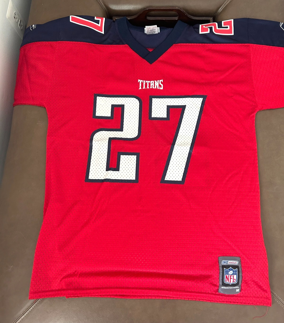 NEW Vintage Eddie George #27 Reebok Tennessee Titans Red Alternate Jersey Medium