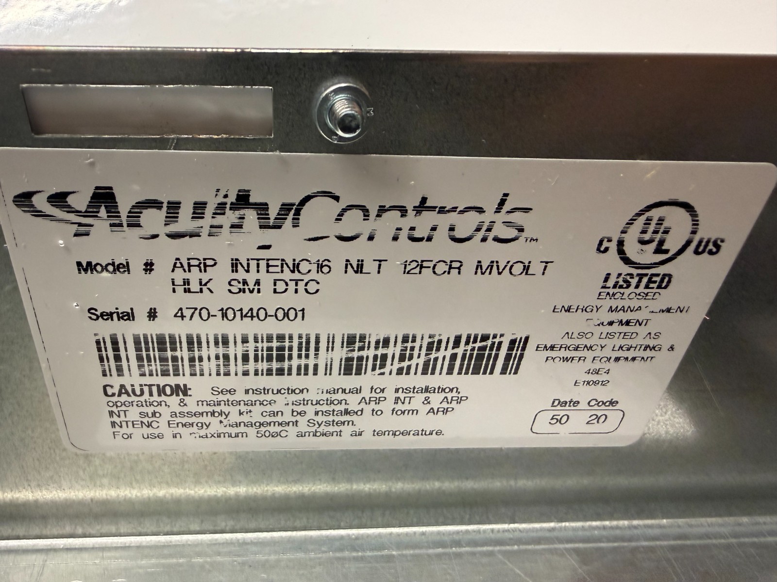 NEW Acuity Controls ARP INTENC16 NLT 12FCR MVOLT HLK SM DTC nLight Relay Panel