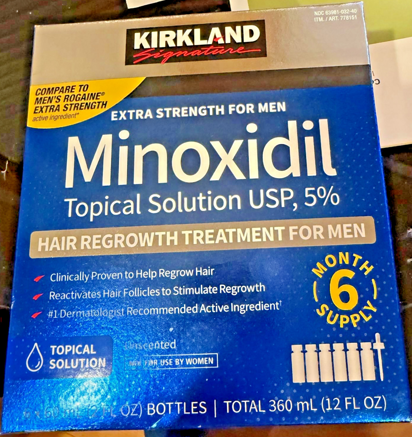 Kirkland Signature Minoxidil 5% Extra Strength 6 Month Supply, expire 03. 2028 Kirkland Signature Minoxidil 5% Extra Strength 6 Month Supply, expire 03. 2028