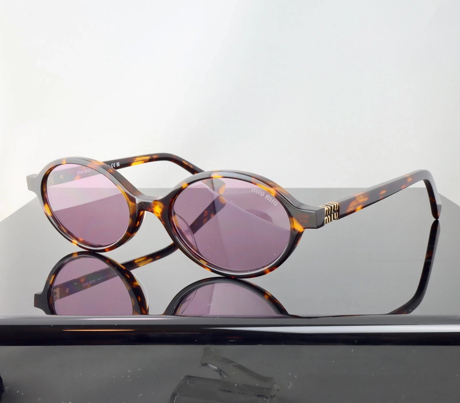 Miu Miu Regard SMU04ZS Havana / Pink Lens Round Sunglasses 100% UV Miu Miu Regard SMU04ZS Havana / Pink Lens Round Sunglasses 100% UV