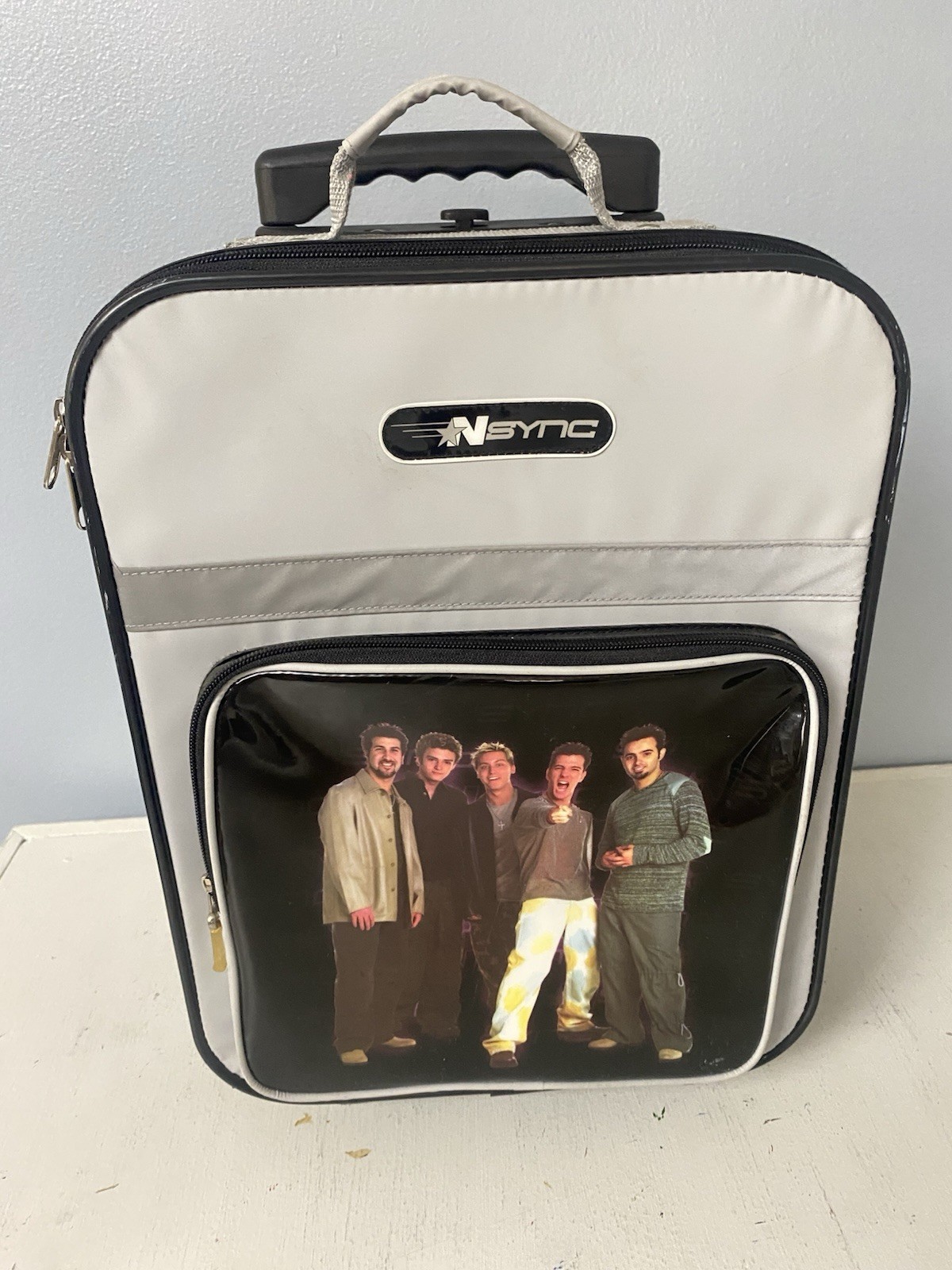N Sync Rolling Carry-On Suitcase Luggage w/ Telescoping Handle Black & Gray