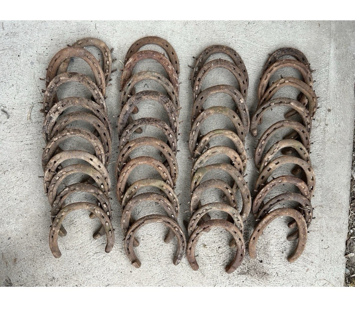 40 Used Steel Horseshoes - Metal Crafting - Welding - Western / Rustic Decor