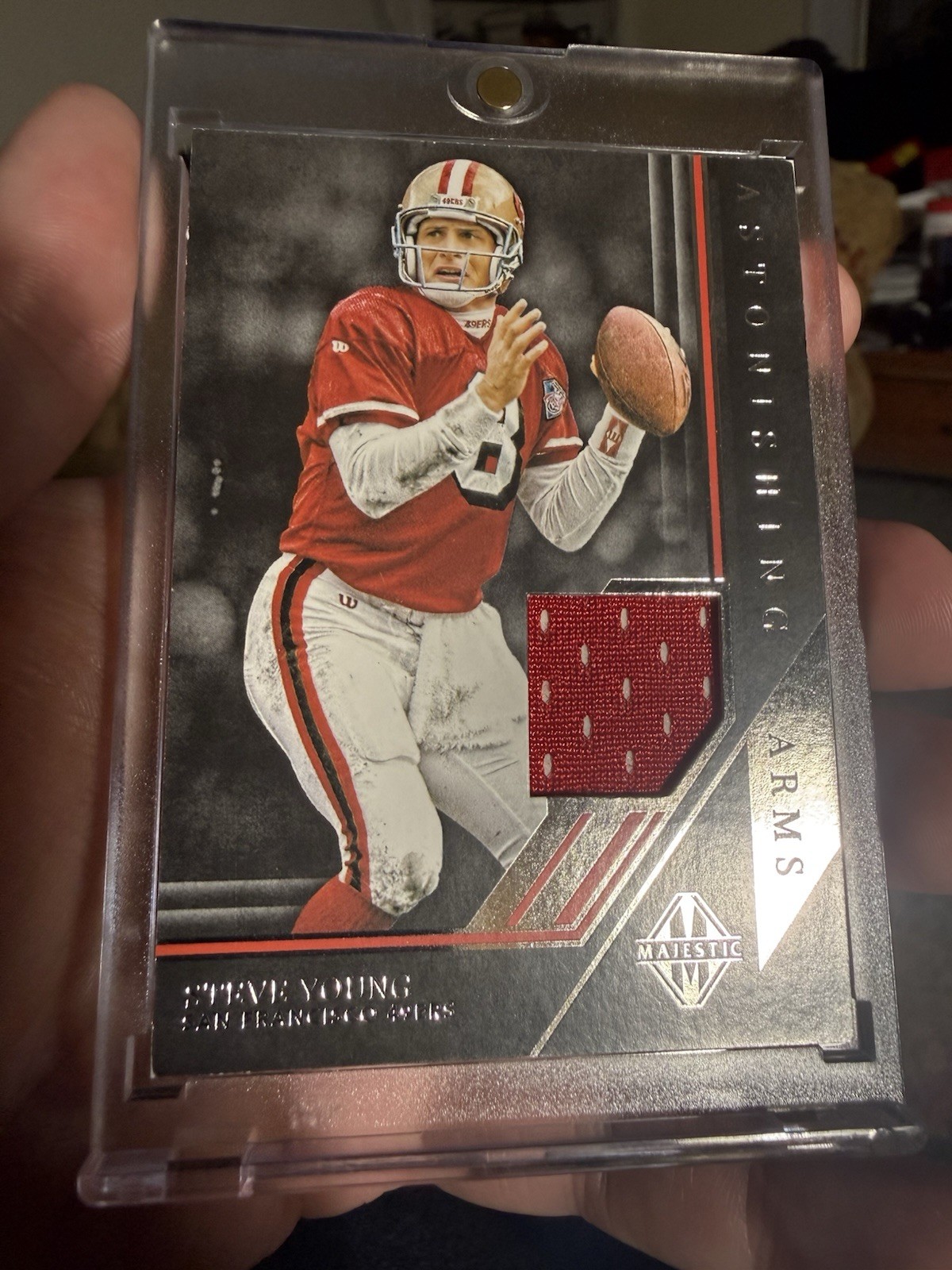 Steve Young 2019 Panini Majestic-Astonishing Arms Relic Swatch 02/49 SF 49ers SP