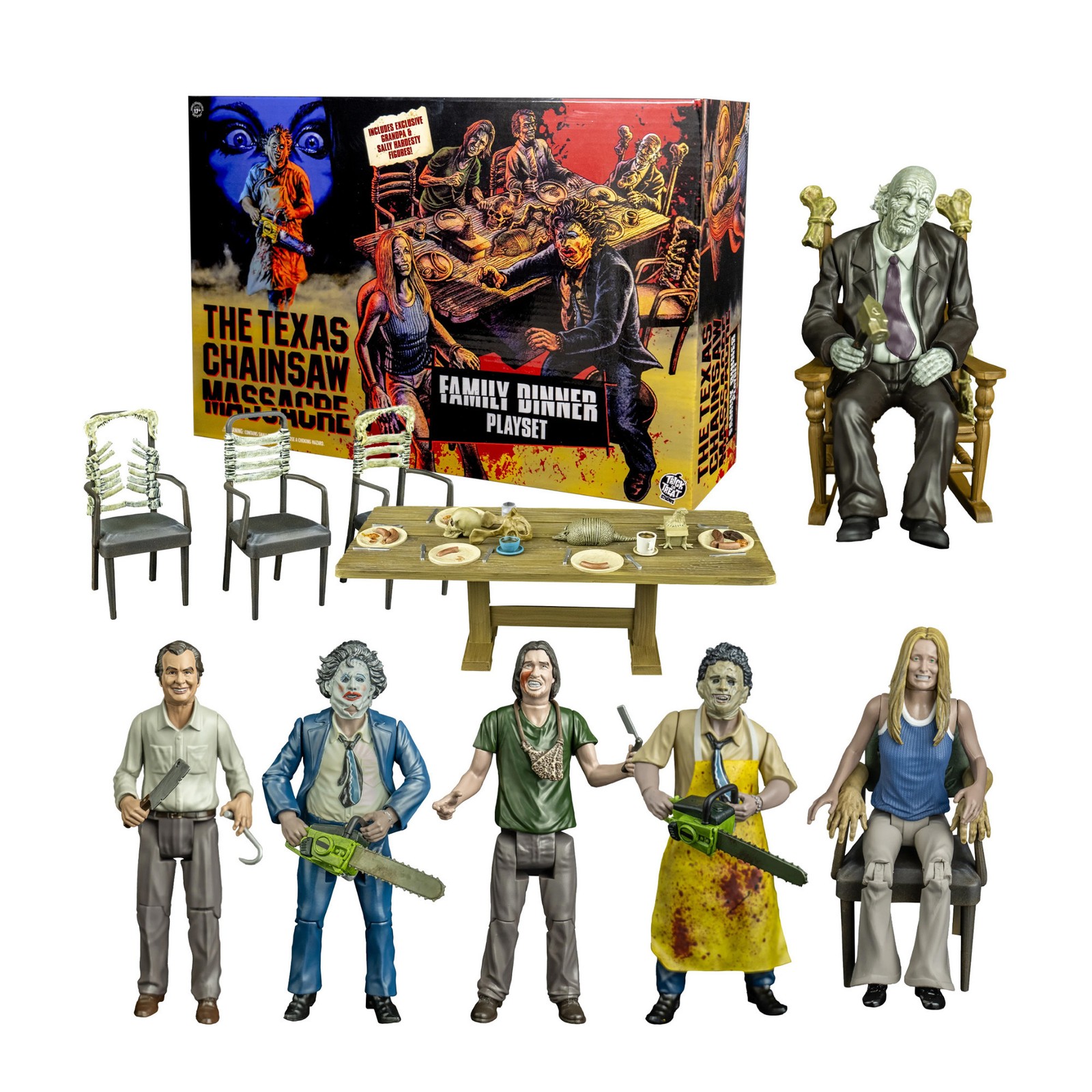 The Texas Chainsaw Massacre (1974) - Dinner Scene Playset with all Characters