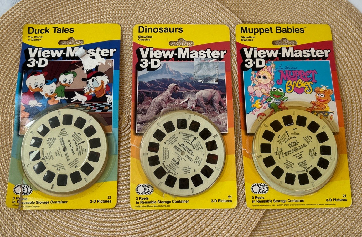 VTG 1987 View-Master 3-D Reel Packets Disney DuckTales Dinosaurs & Muppet Babies VTG 1987 View-Master 3-D Reel Packets Disney DuckTales Dinosaurs & Muppet Babies