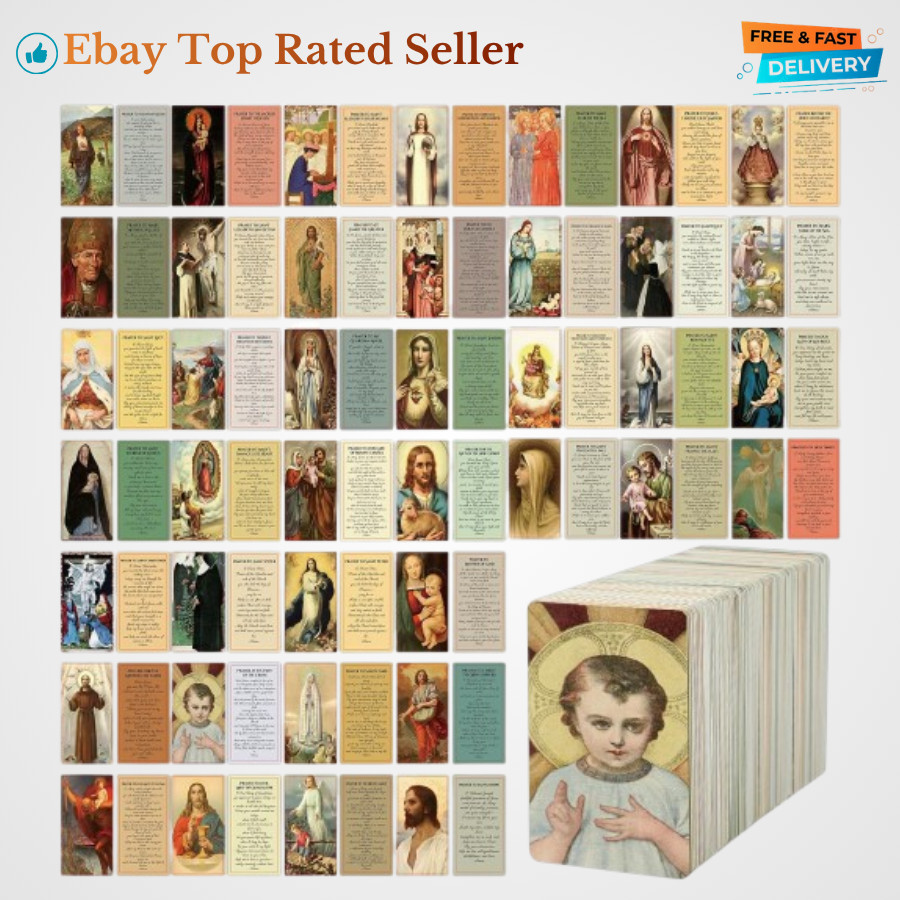 240 PCS Catholic Saint Prayer Cards Bulk Holy Prayer Cards for Peace Mass Devoti