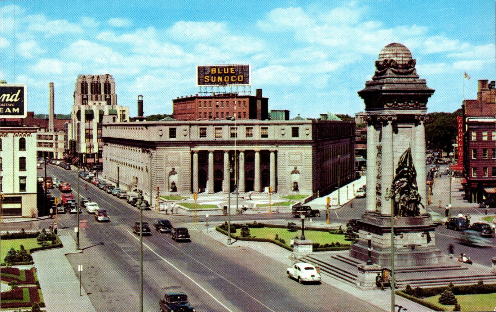 Clinton Square Syracuse N.Y. Route 5 and 11 Crossroads 1951 Postcard Unused