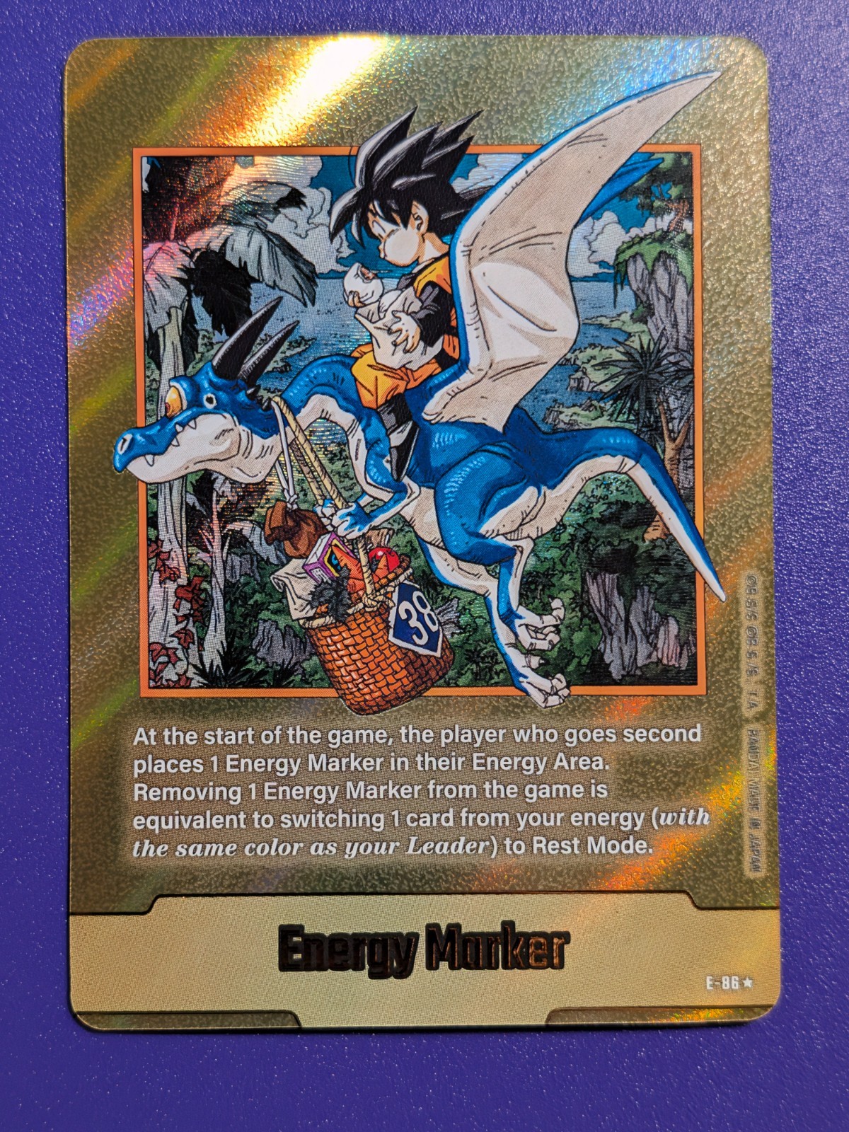 Dragon Ball Fusion World Energy Marker Gold E-86 Manga Cover Vol 38 English NM