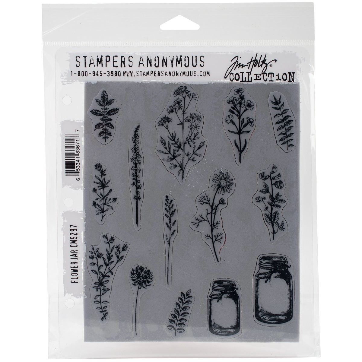 Art Gone Wild AGCMS297 Tim Holtz Flower Jar Cling Stamp Set Multi-Colour Art Gone Wild AGCMS297 Tim Holtz Flower Jar Cling Stamp Set Multi-Colour