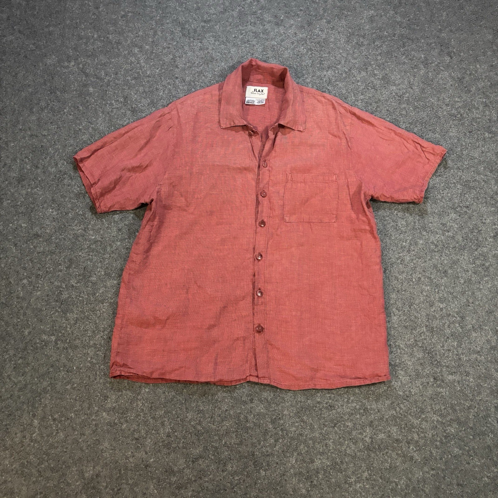 Flax by Jeanne Engelhart Button Shirt Men’s Small Linen Shirt Classic Fits S/S Flax by Jeanne Engelhart Button Shirt Men’s Small Linen Shirt Classic Fits S/S
