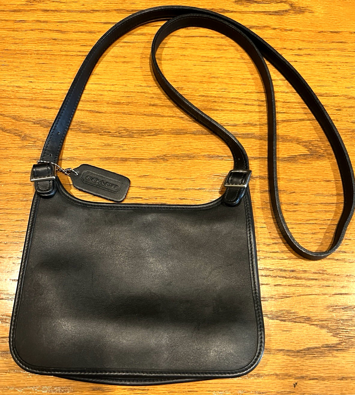 COACH Bag 9132 Saddle Crossbody Bag Black Leather Vintage USA COACH Bag 9132 Saddle Crossbody Bag Black Leather Vintage USA