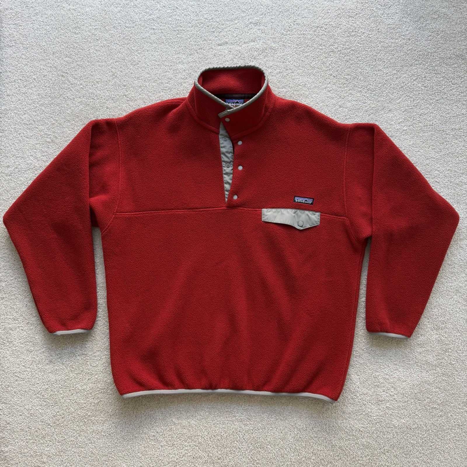 Patagonia Jacket Men\'s Synchilla Fleece T Snap Pullover Large Red
