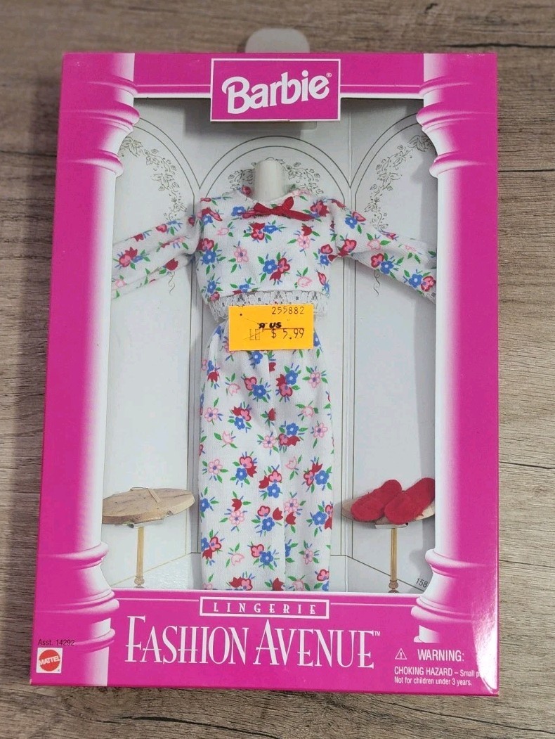 1996 Barbie Lingerie Floral Pajamas Fashion Outfit #14292 New
