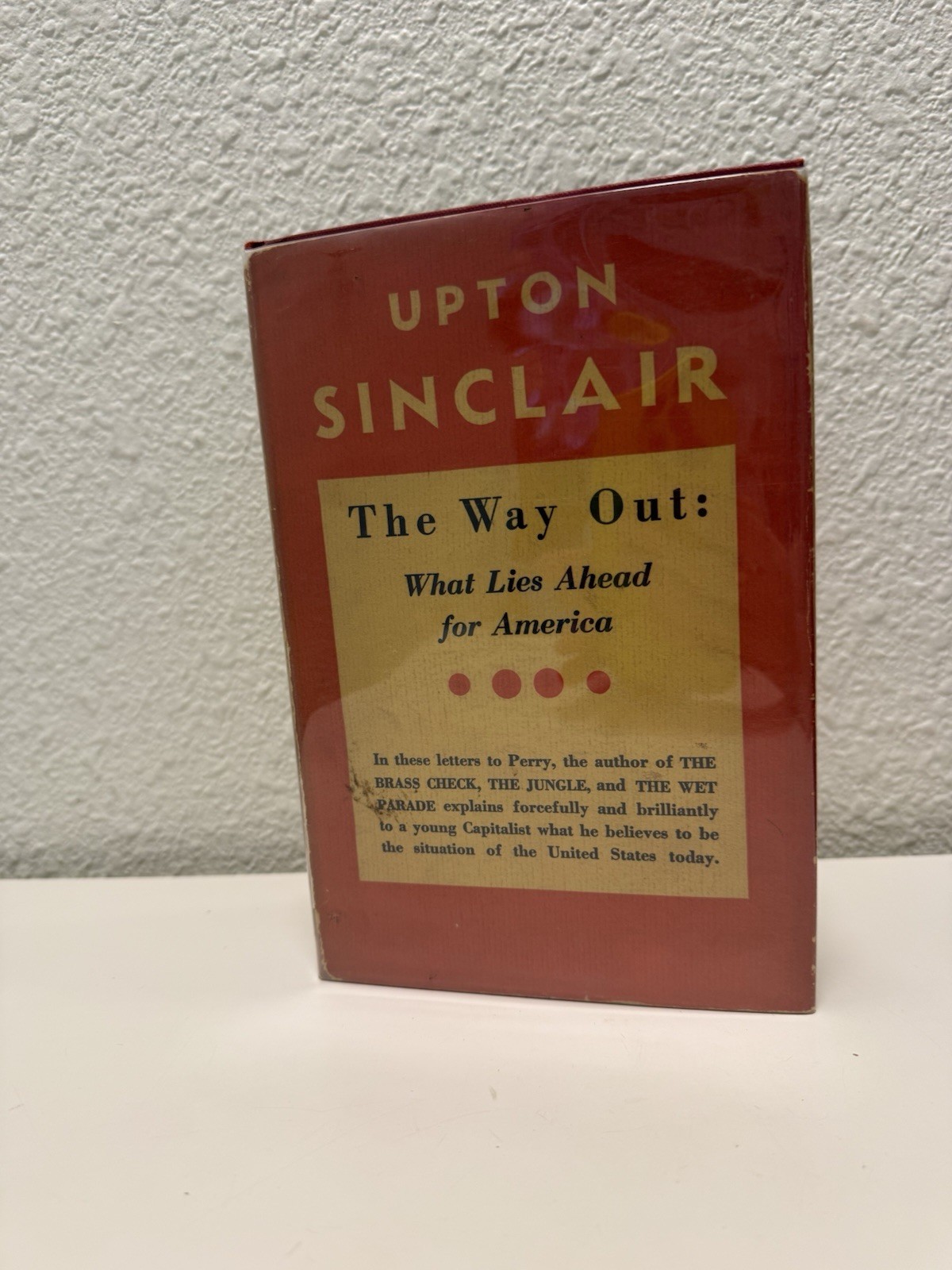 1933 Upton Sinclair The Way Out First Edition HC DJ Socialism America Rare