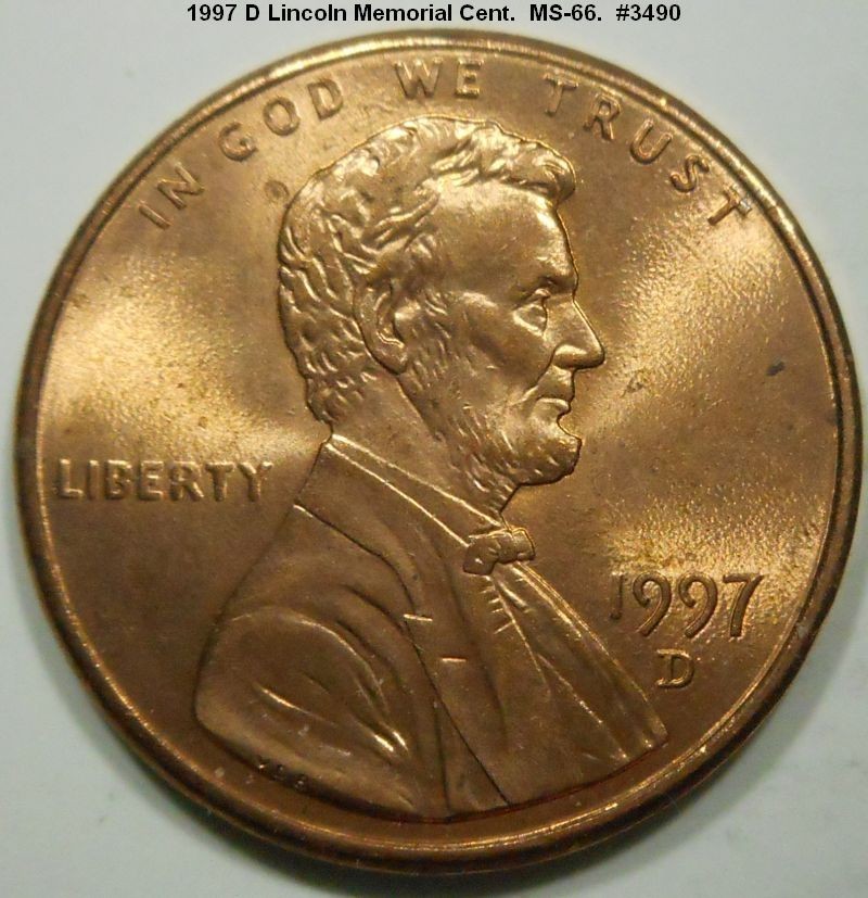 1997 D Lincoln Memorial Cent. BU Uncirculated. #3490 1997 D Lincoln Memorial Cent. BU Uncirculated. #3490